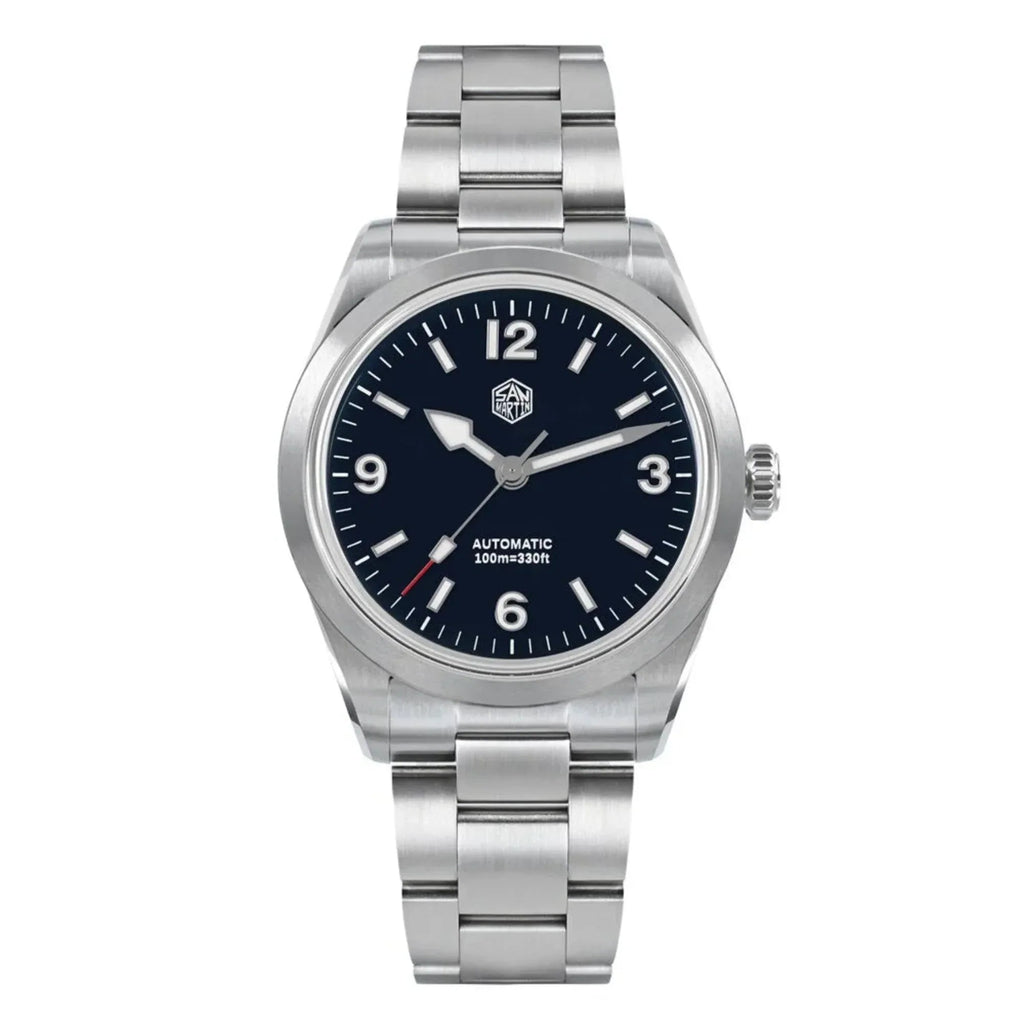 San Martin 38mm Enamel Dial Explore Watch SN0107-G4 - Blue - DREAM WATCHES