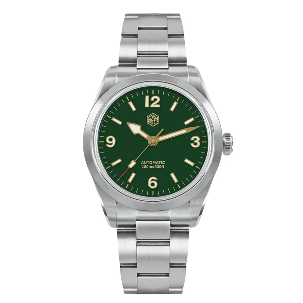 San Martin 38mm Enamel Dial Explore Watch SN0107-G4 - Green - DREAM WATCHES