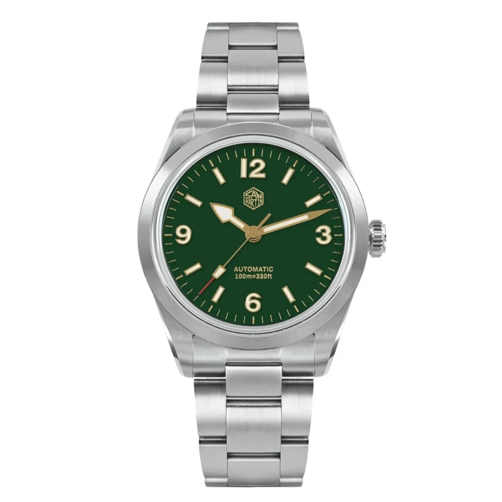 San Martin 38mm Enamel Dial Explore Watch SN0107-G4 - Green - DREAM WATCHES
