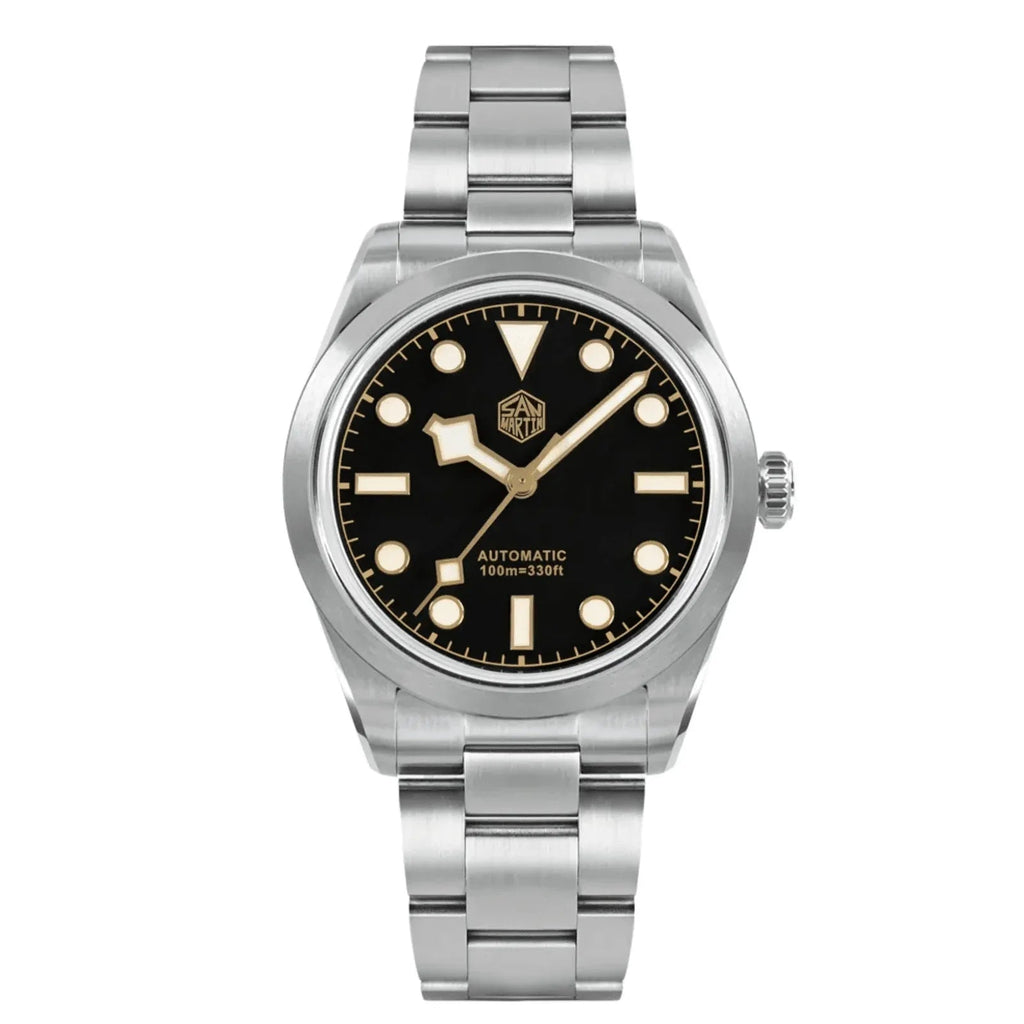 San Martin 38mm Enamel Dial Explore Watch SN0107-G6 - BLACK - DREAM WATCHES