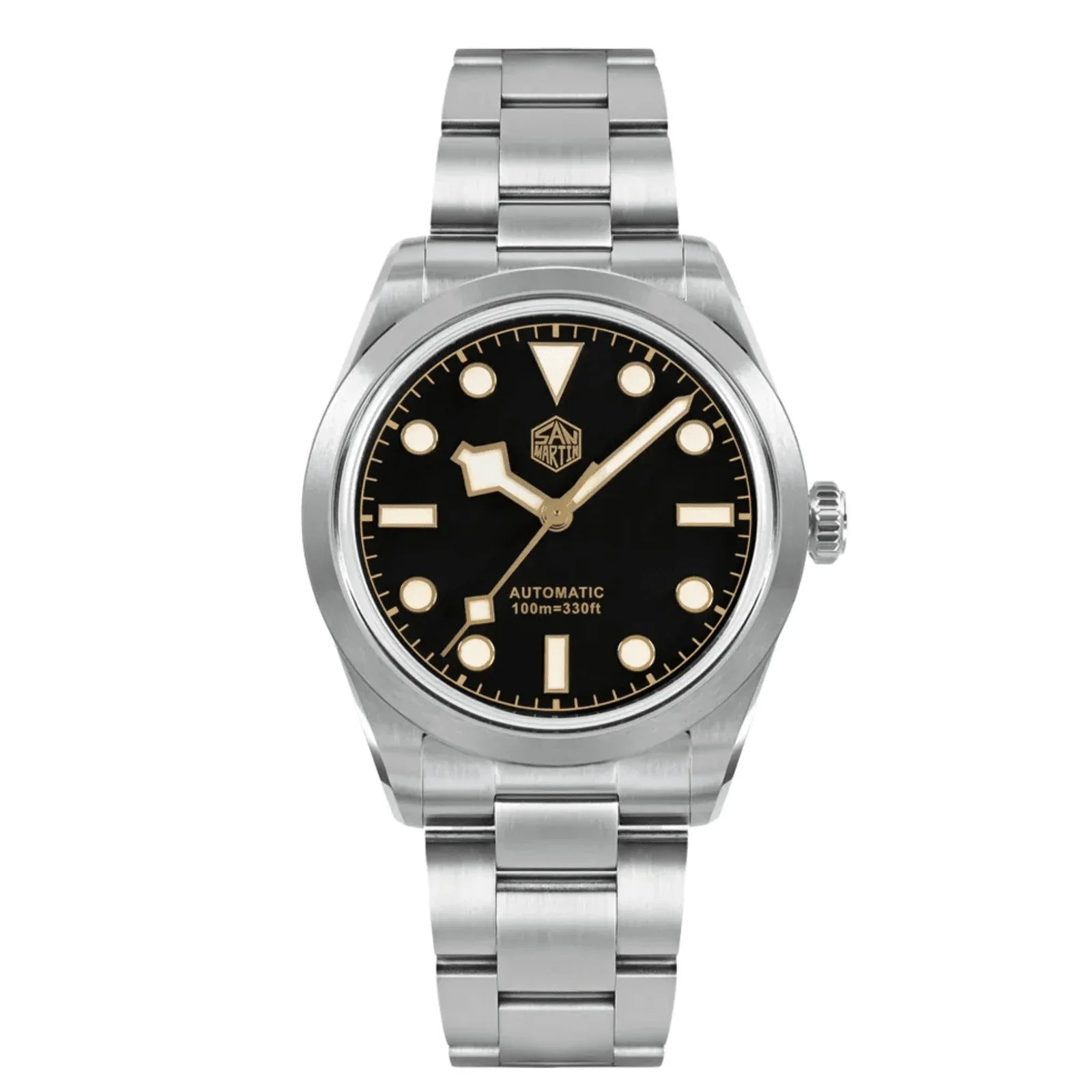 San Martin 38mm Enamel Dial Explore Watch SN0107-G6 - BLACK - DREAM WATCHES