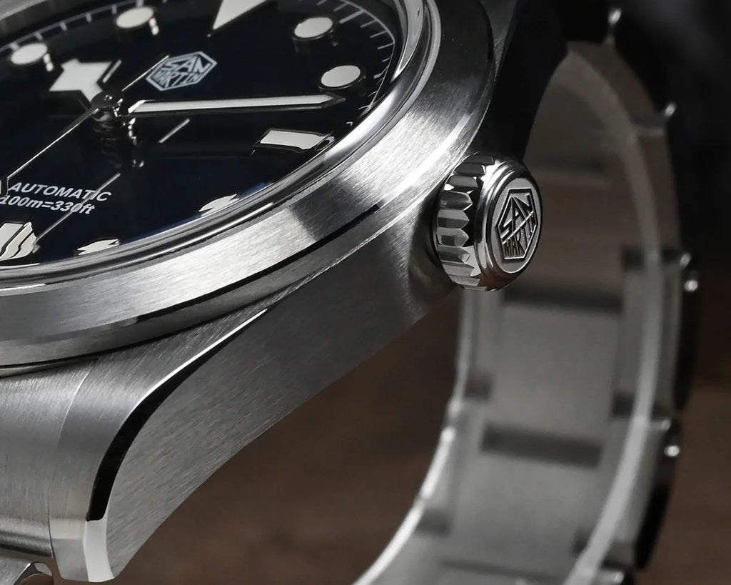 San Martin 38mm Enamel Dial Explore Watch SN0107-G6 - BLACK - DREAM WATCHES