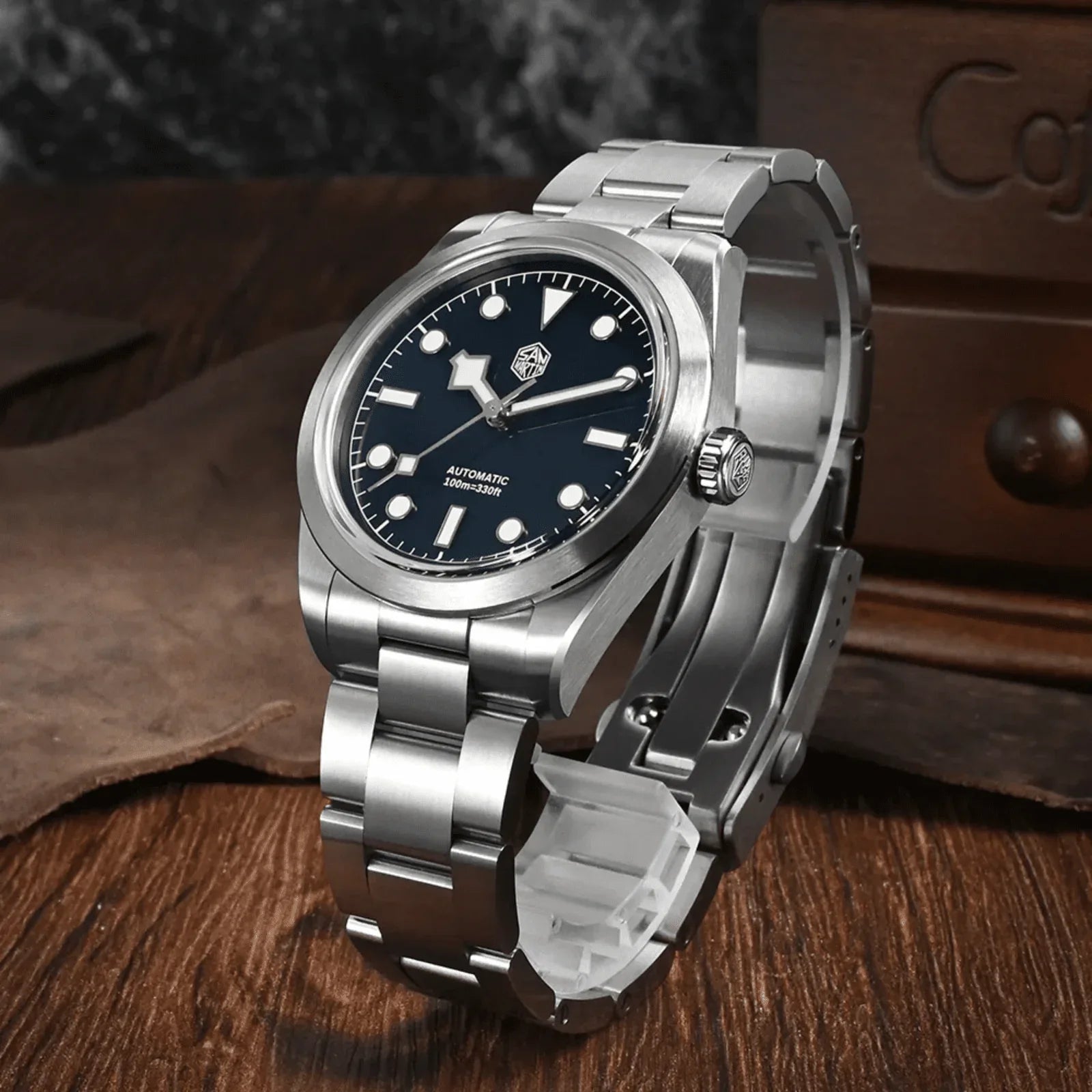 San Martin 38mm Enamel Dial Explore Watch SN0107-G6 - BLUE - DREAM WATCHES