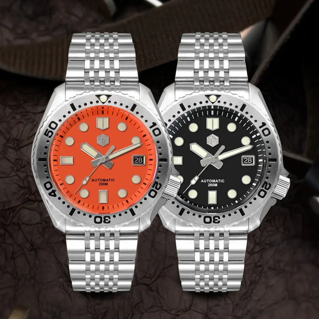 San Martin Abalone NH35 Men's Mechanical Watch SN046-G - Orange - DREAM WATCHES