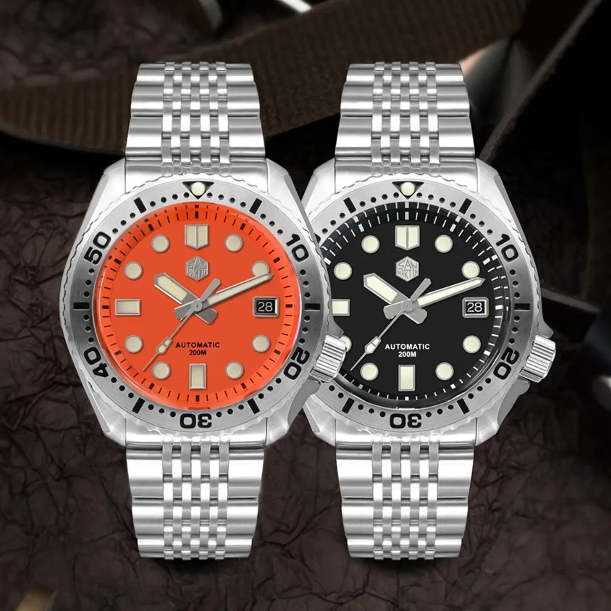 San Martin Abalone NH35 Men's Mechanical Watch SN046-G - Orange - DREAM WATCHES
