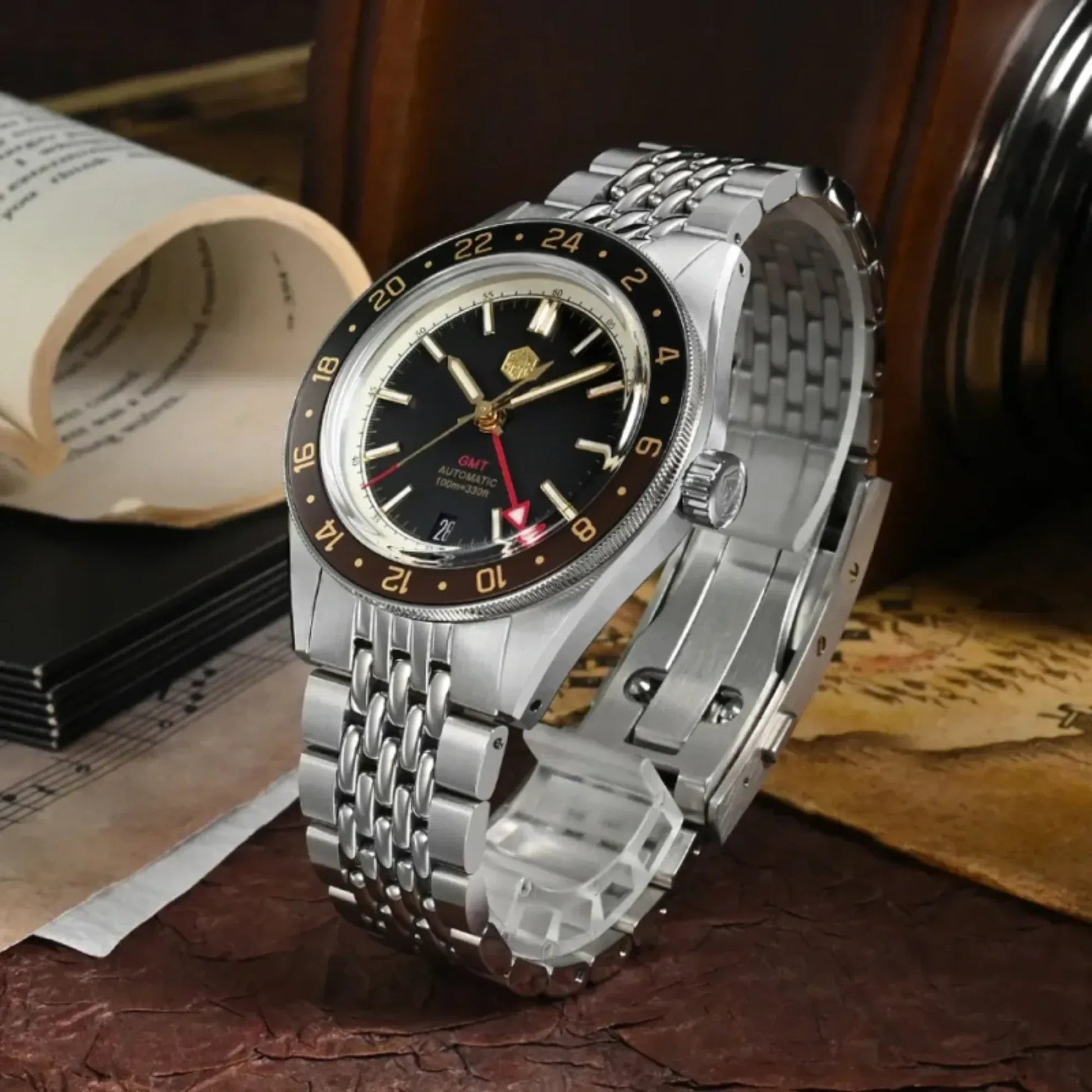 San Martin Aluminum Bezel NH34 GMT Men Watch SN0116G-V4 - DREAM WATCHES
