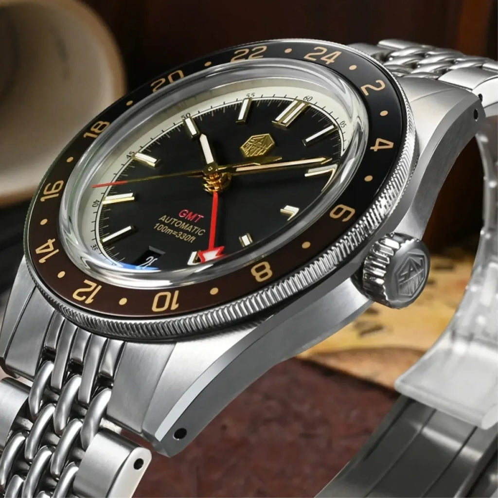 San Martin Aluminum Bezel NH34 GMT Men Watch SN0116G-V4 - DREAM WATCHES