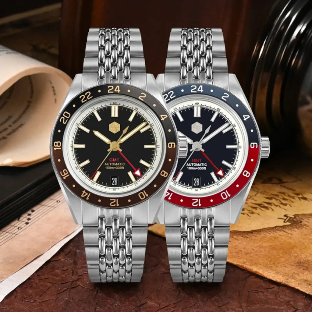 San Martin Aluminum Bezel NH34 GMT Men Watch SN0116G-V4 - DREAM WATCHES