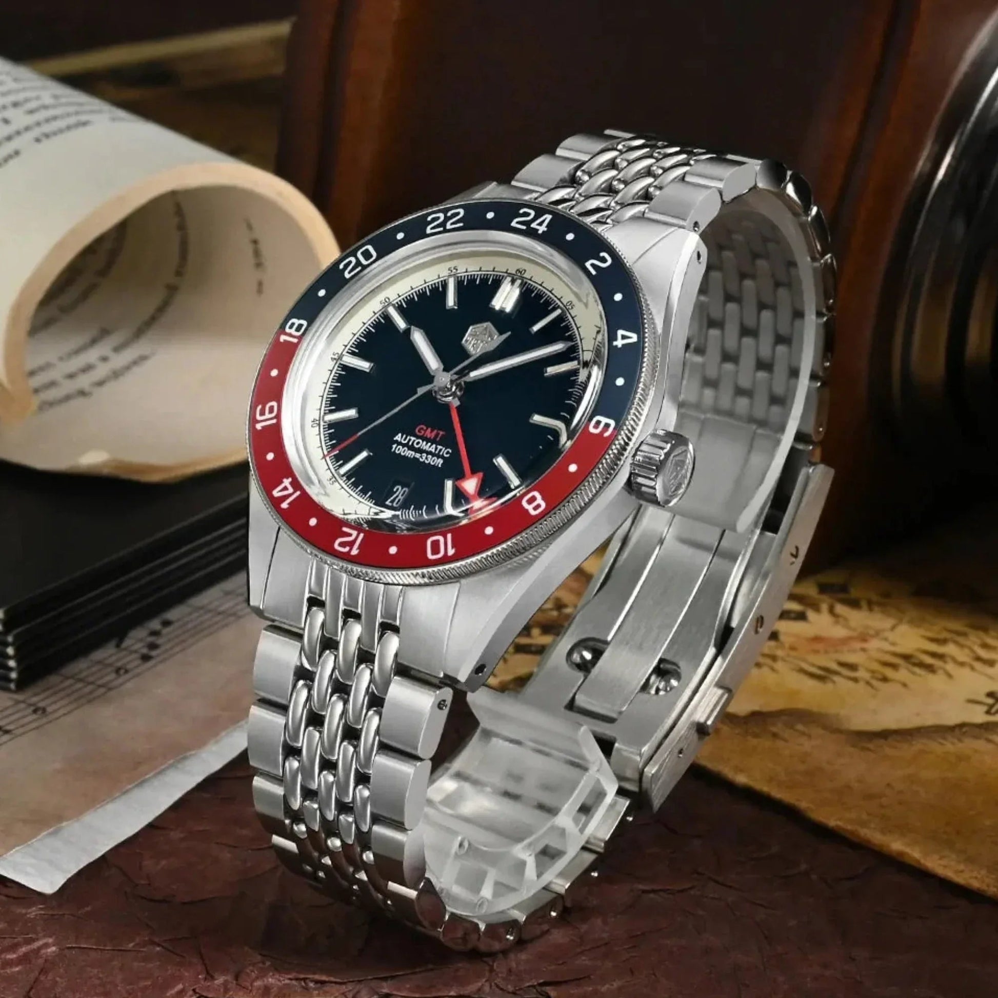 San Martin Aluminum Bezel NH34 GMT Men Watch SN0116G-V4 - DREAM WATCHES