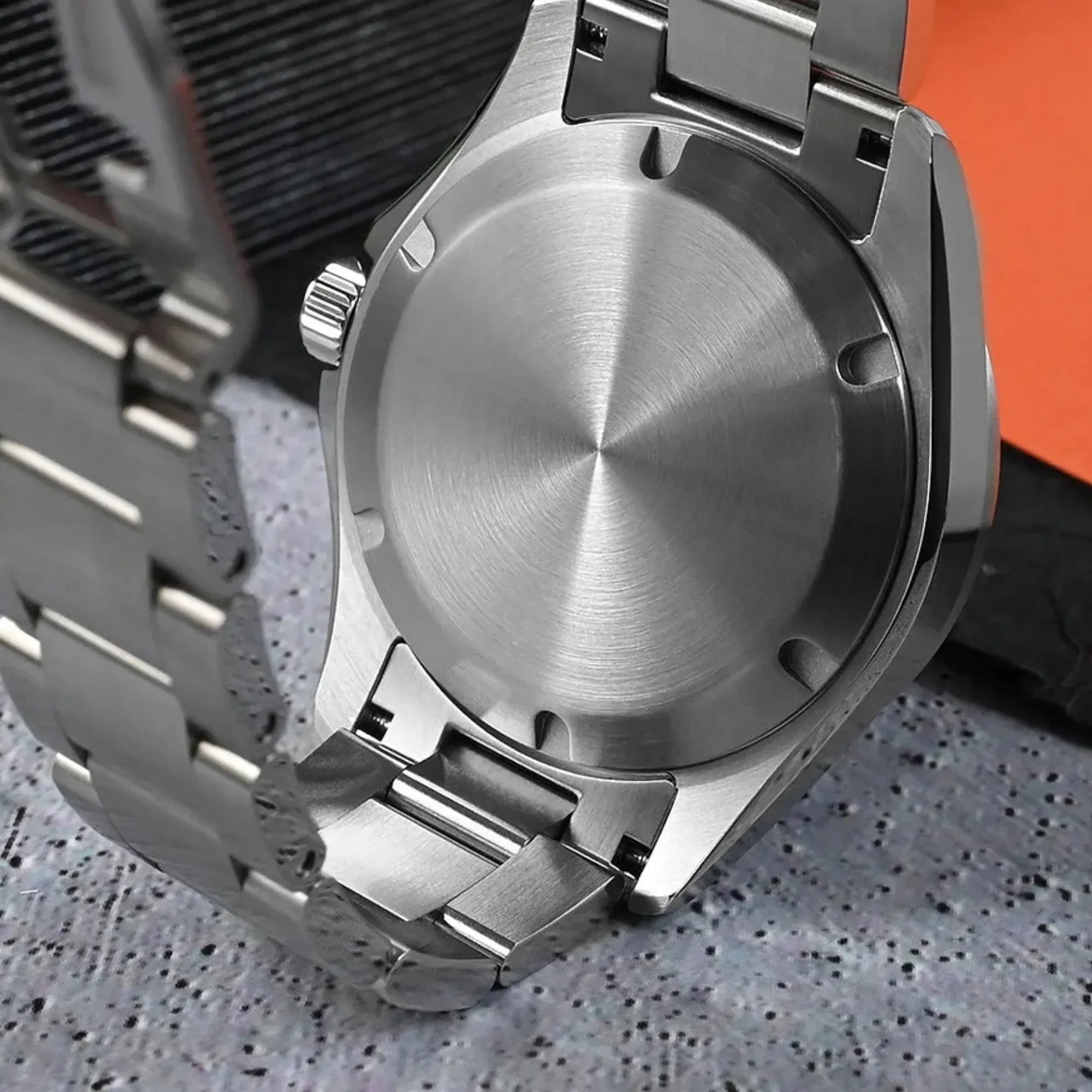 San Martin Aventurine Gemstone NH34 GMT Watch SN0129GB - White Marble - DREAM WATCHES