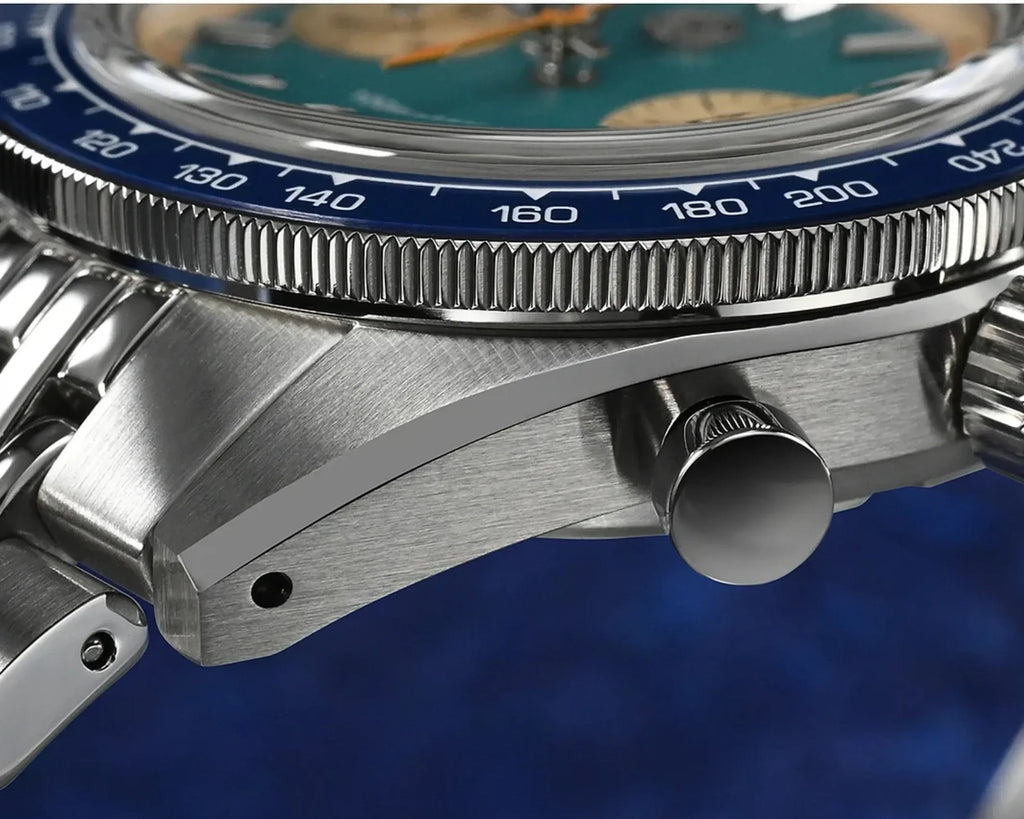 San Martin Chronograph VK64 Quartz Watch Original Design SN0116 - Light Blue - DREAM WATCHES