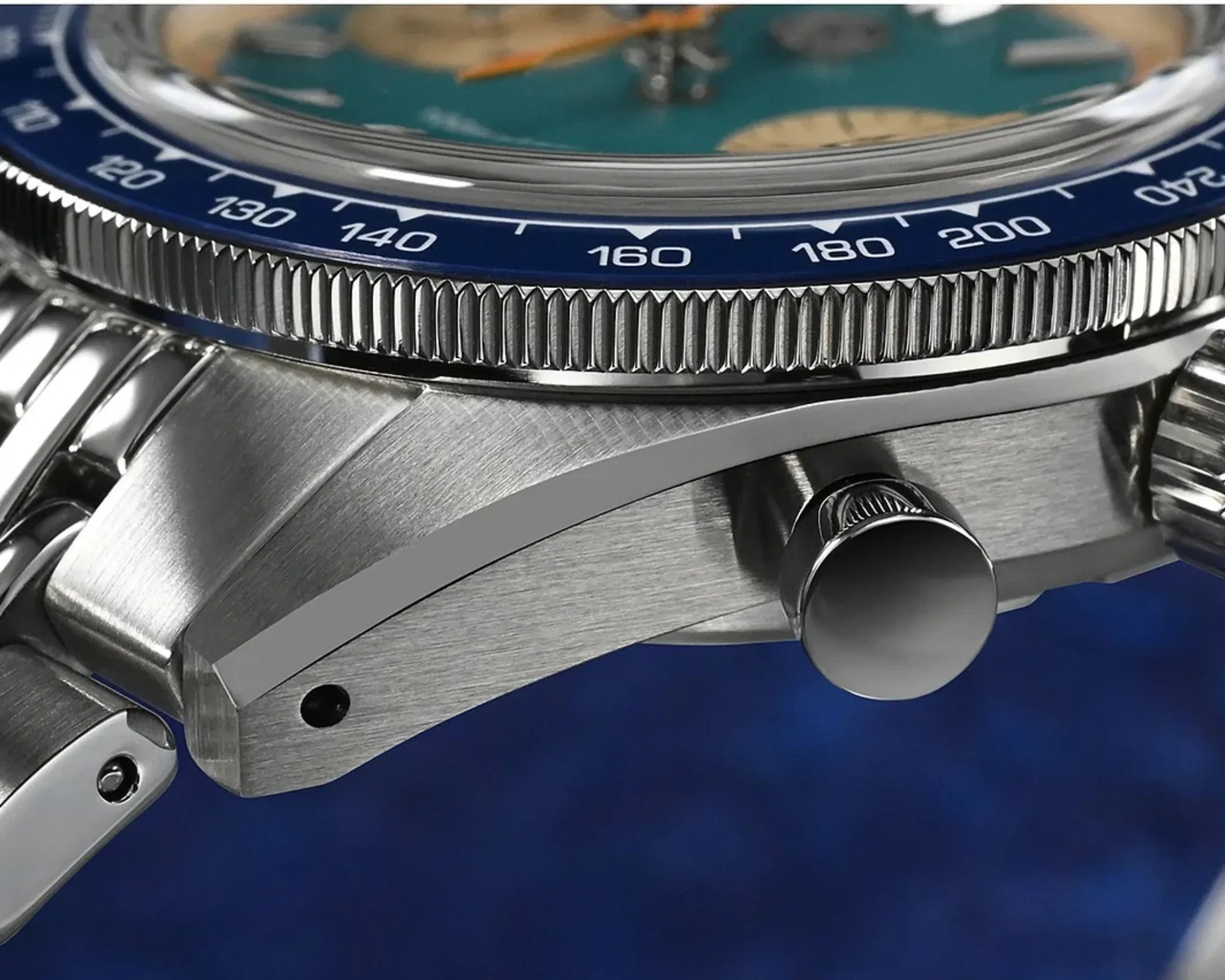 San Martin Chronograph VK64 Quartz Watch Original Design SN0116 - Light Blue - DREAM WATCHES