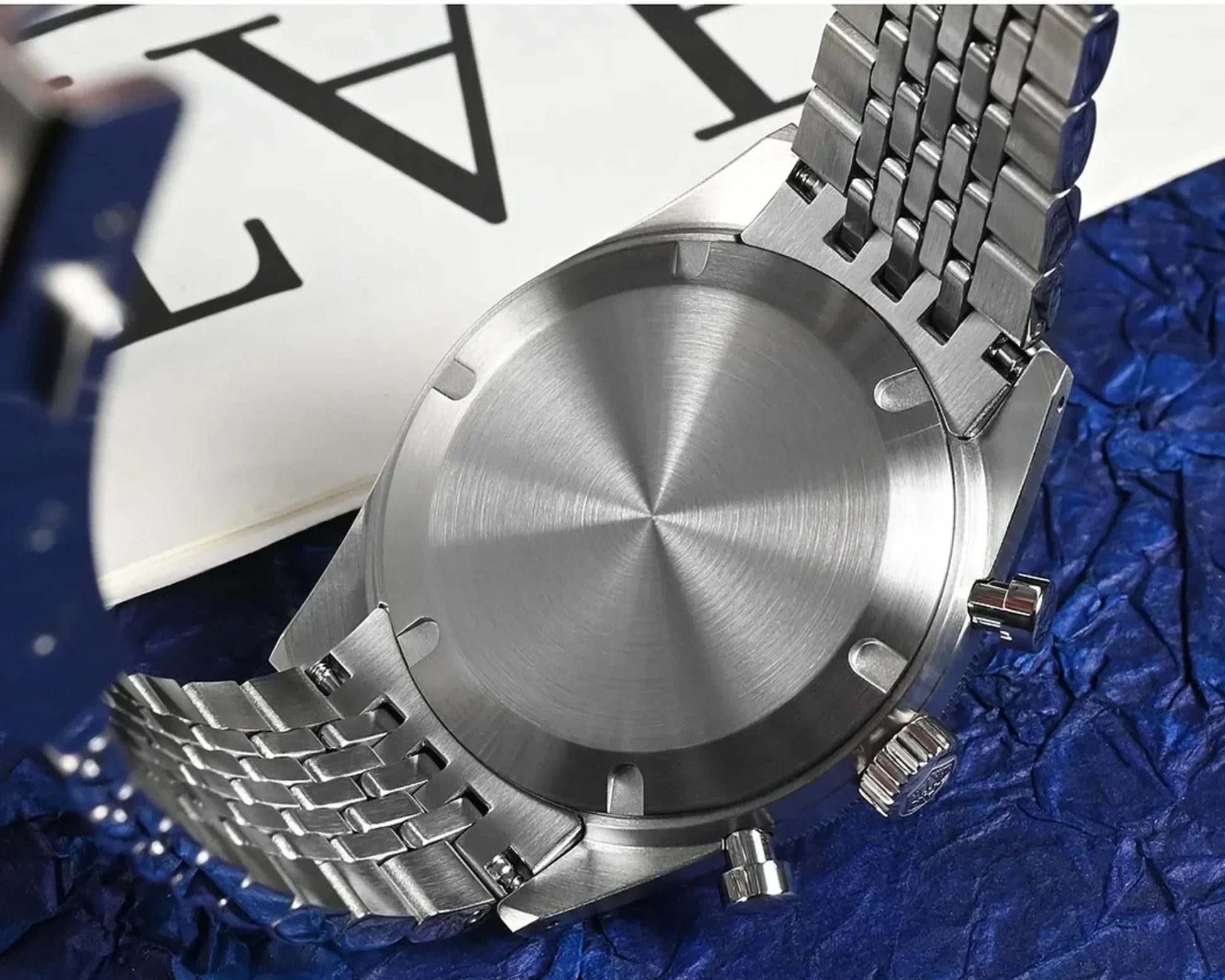 San Martin Chronograph VK64 Quartz Watch Original Design SN0116 - Light Blue - DREAM WATCHES