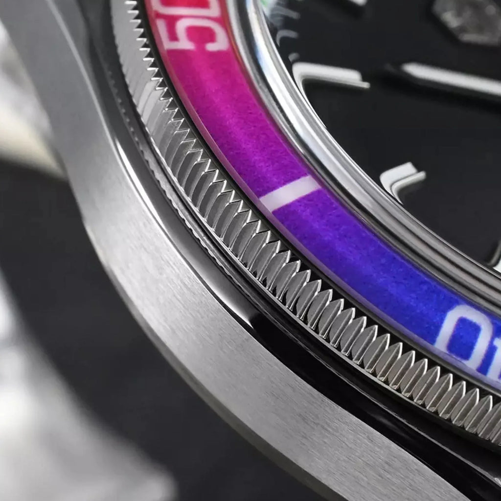 San Martin Design 39.5mm Mens NH35 Automatic Black Dial Colorful Rainbow Bezel Insert SN0116-B1 - DREAM WATCHES