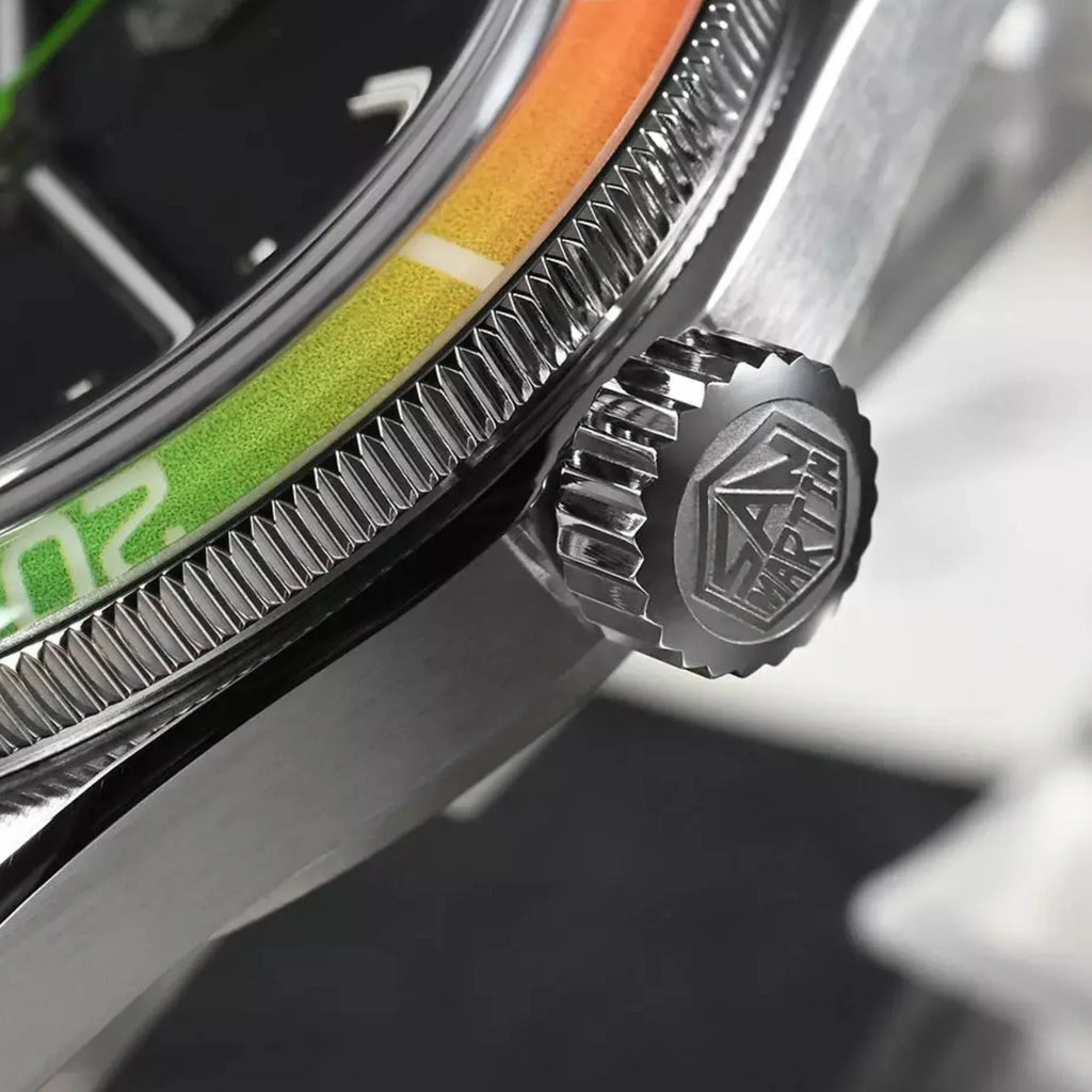 San Martin Design 39.5mm Mens NH35 Automatic Black Dial Colorful Rainbow Bezel Insert SN0116-B1 - DREAM WATCHES