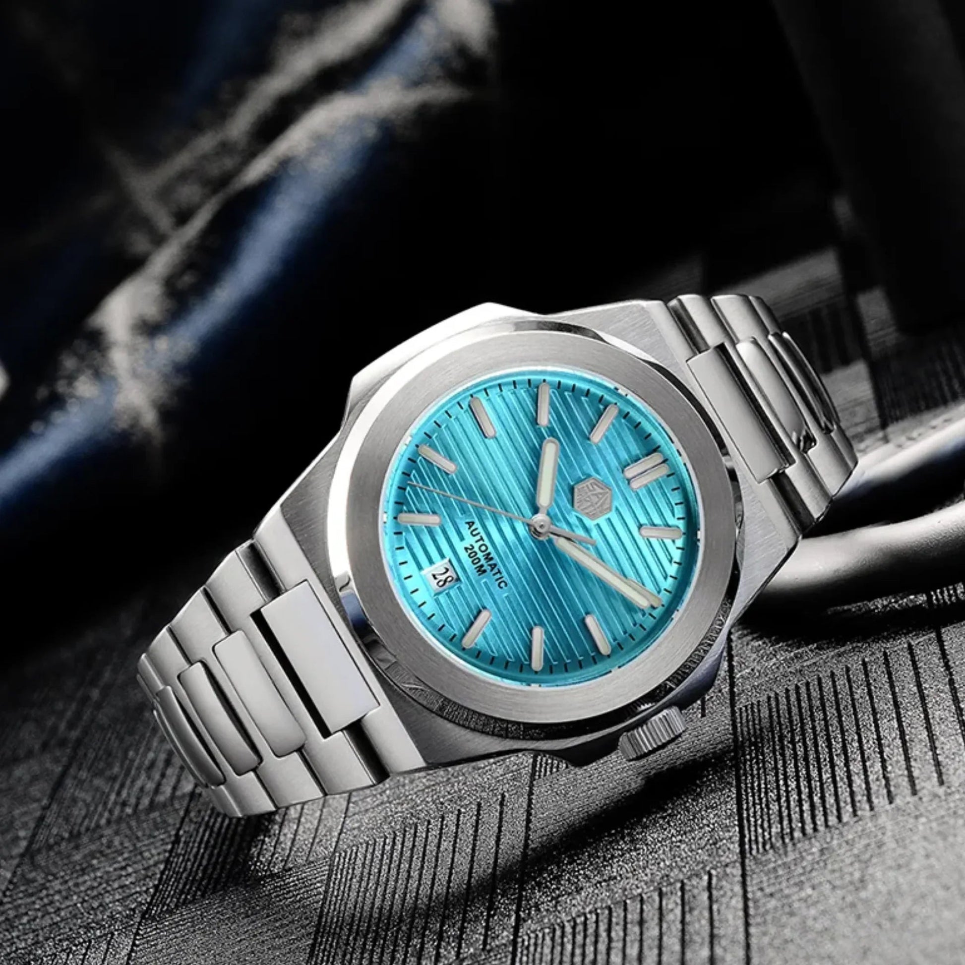 San Martin Diver Retro Luxury Men Watch SN076G V2 - Sunburst Blue - DREAM WATCHES