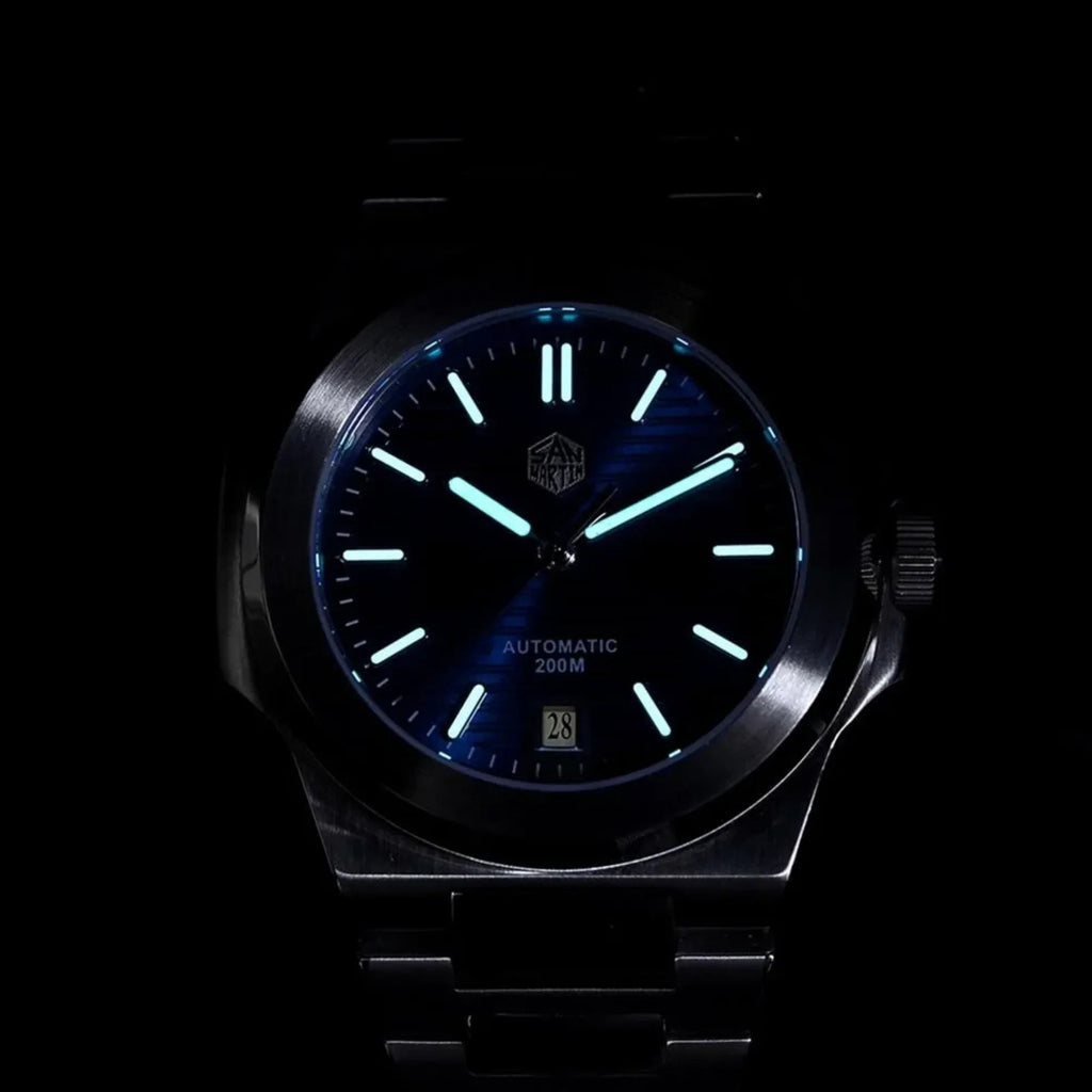 San Martin Diver Retro Luxury Men Watch SN076G V2 - Sunburst Blue - DREAM WATCHES