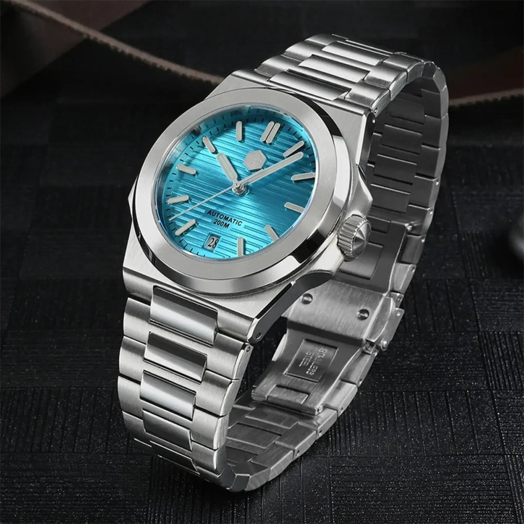 San Martin Diver Retro Luxury Men Watch SN076G V2 - Sunburst Blue - DREAM WATCHES