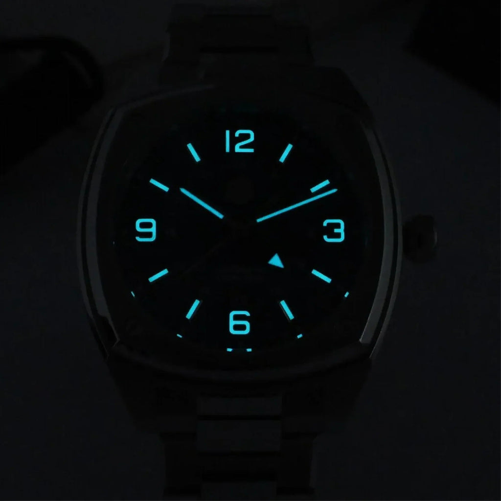 San Martin Mens Watch Original Design Square GMT SN026 - Blue - DREAM WATCHES
