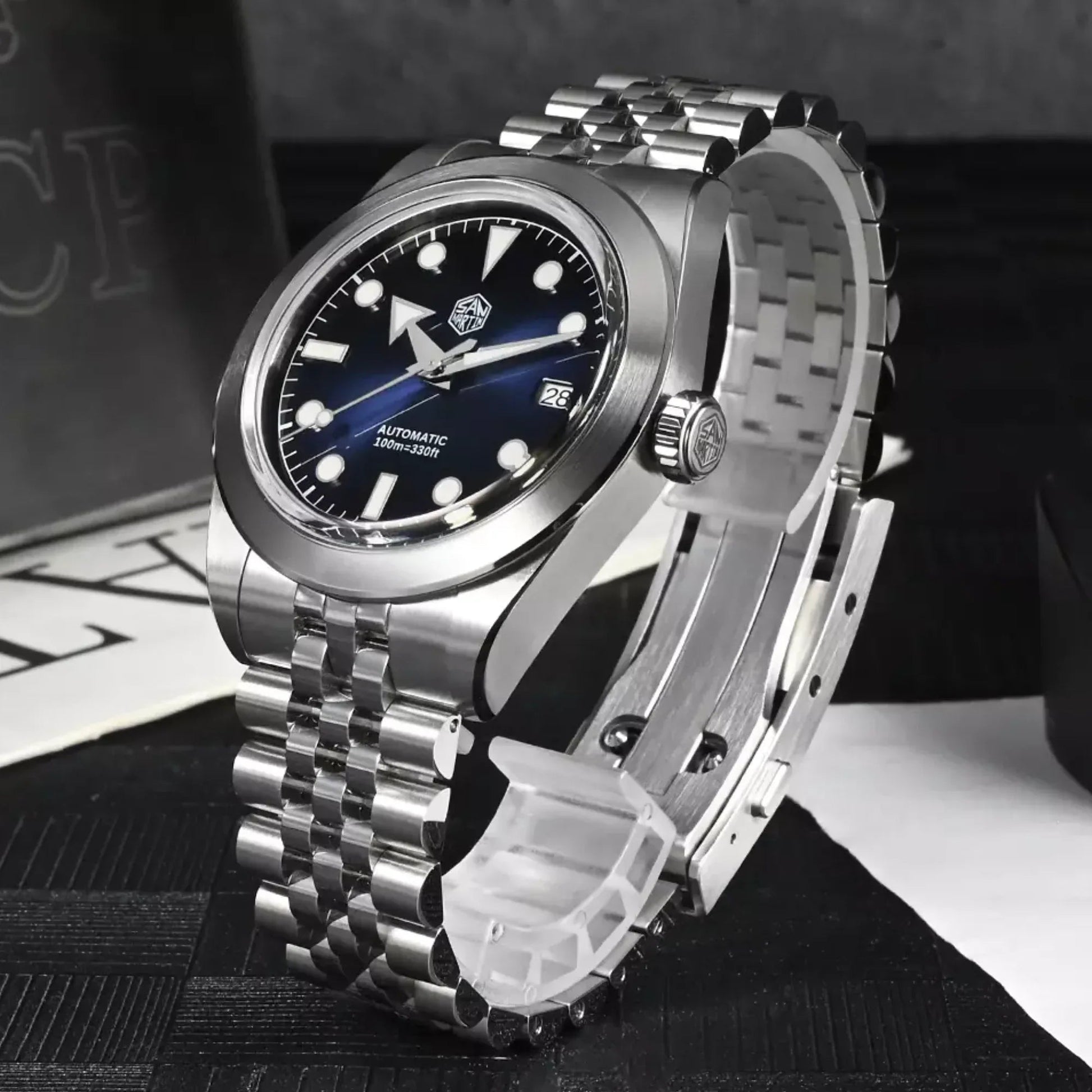 San Martin New 39mm Diver Watch NH35 Automatic Mechanical Sapphire brown/blue gradient dial SN0053-G - DREAM WATCHES