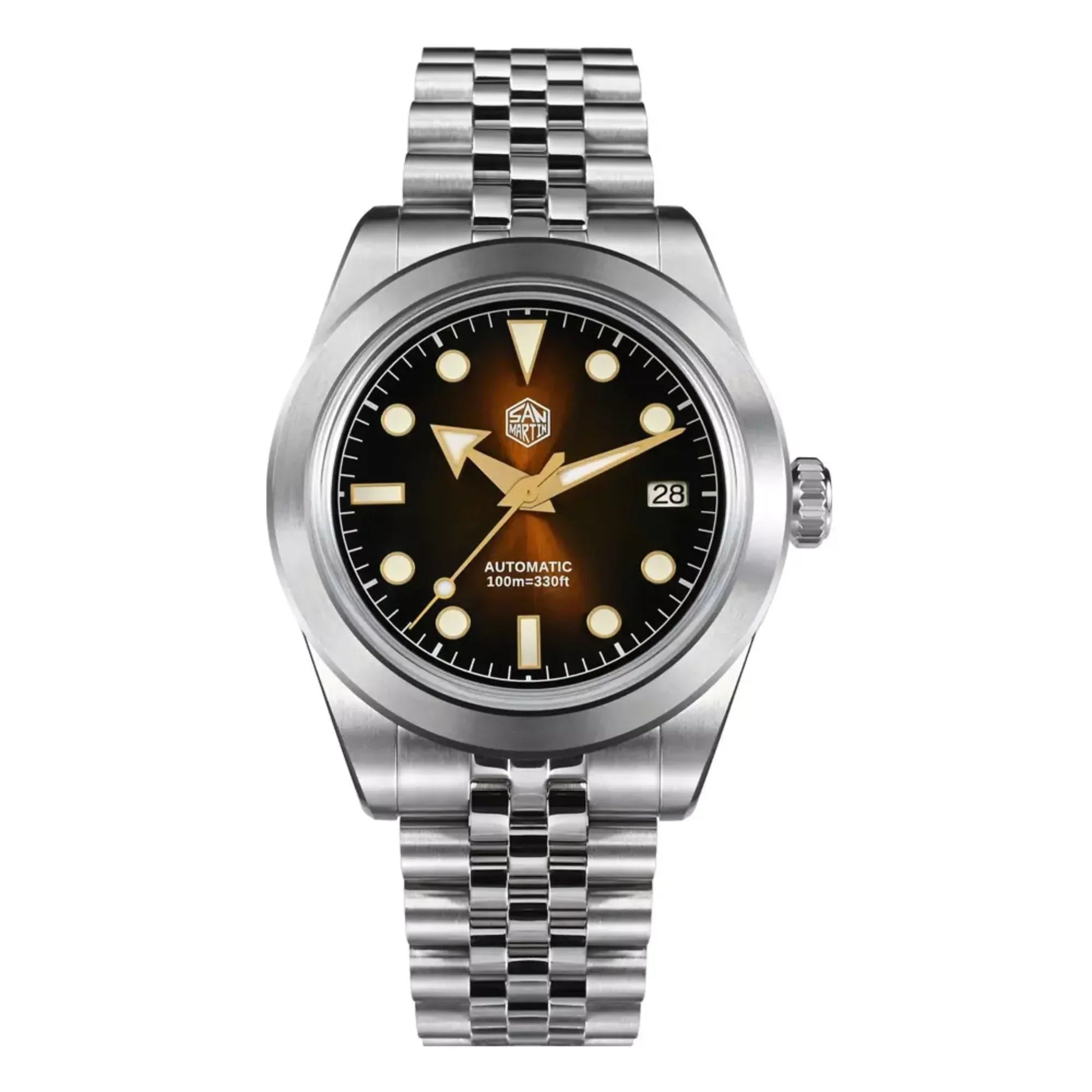 San Martin New 39mm Diver Watch NH35 Automatic Mechanical Sapphire brown/blue gradient dial SN0053-G - DREAM WATCHES