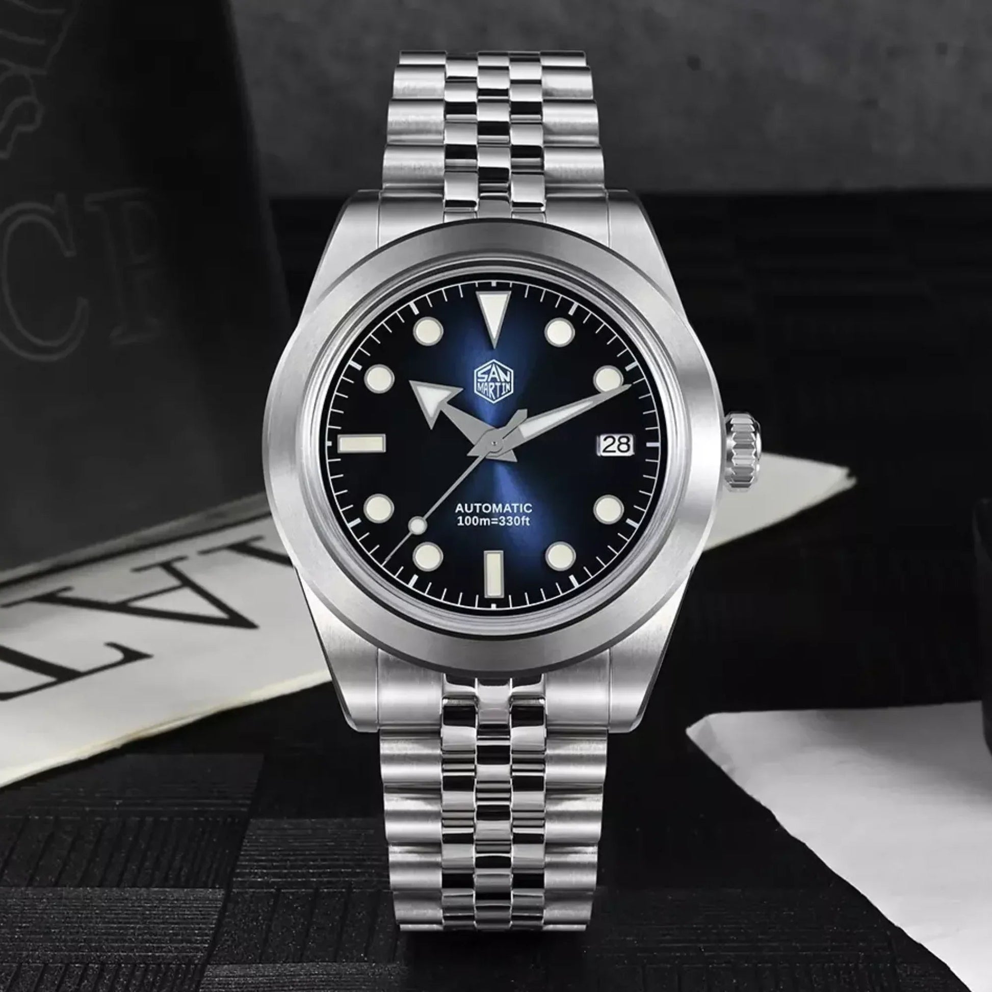 San Martin New 39mm Diver Watch NH35 Automatic Mechanical Sapphire brown/blue gradient dial SN0053-G - DREAM WATCHES