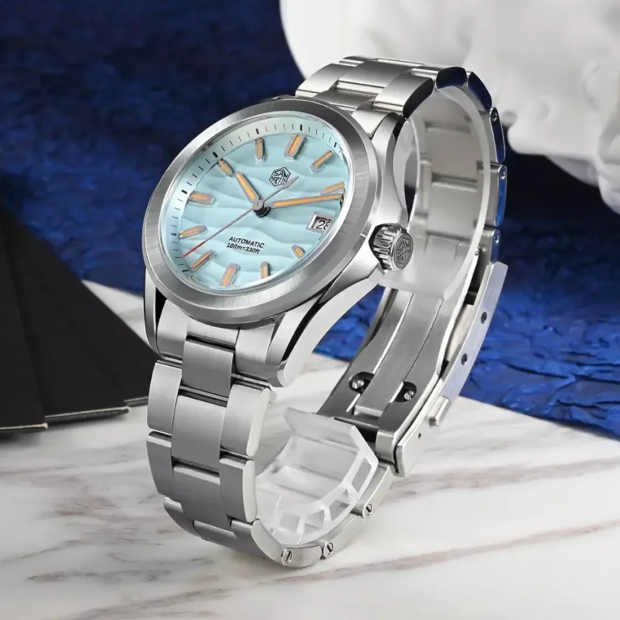 San Martin New 39mm Luxury Men’s Business Dress Watch NH35 Automatic Mechanical desert texture dial Waterproof 100m Luminous SN0129-C1 - DREAM WATCHES