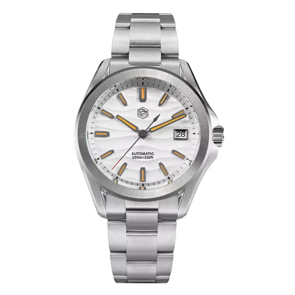 San Martin New 39mm Luxury Men’s Business Dress Watch NH35 Automatic Mechanical desert texture dial Waterproof 100m Luminous SN0129-C1 - DREAM WATCHES