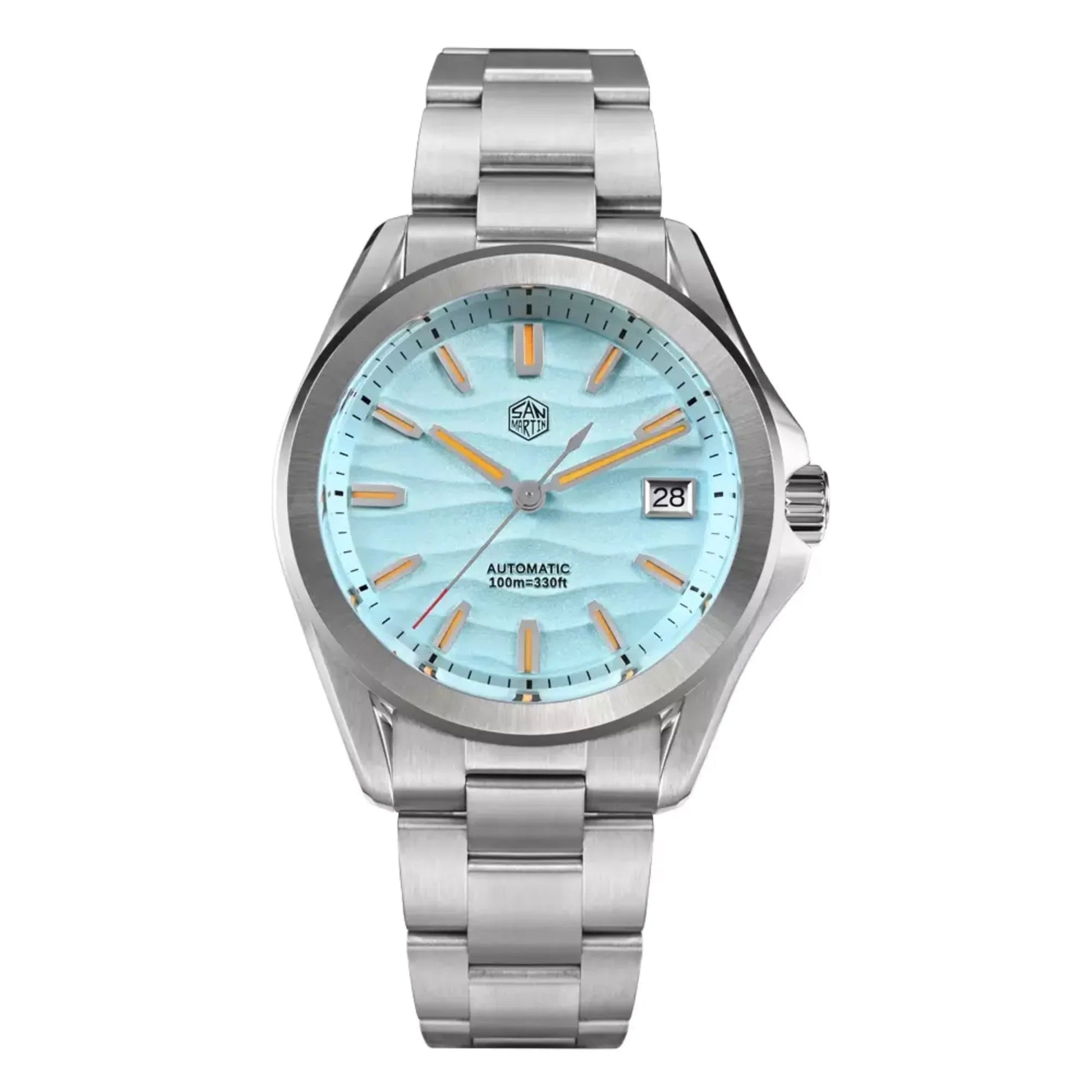 San Martin New 39mm Luxury Men’s Business Dress Watch NH35 Automatic Mechanical desert texture dial Waterproof 100m Luminous SN0129-C1 - DREAM WATCHES