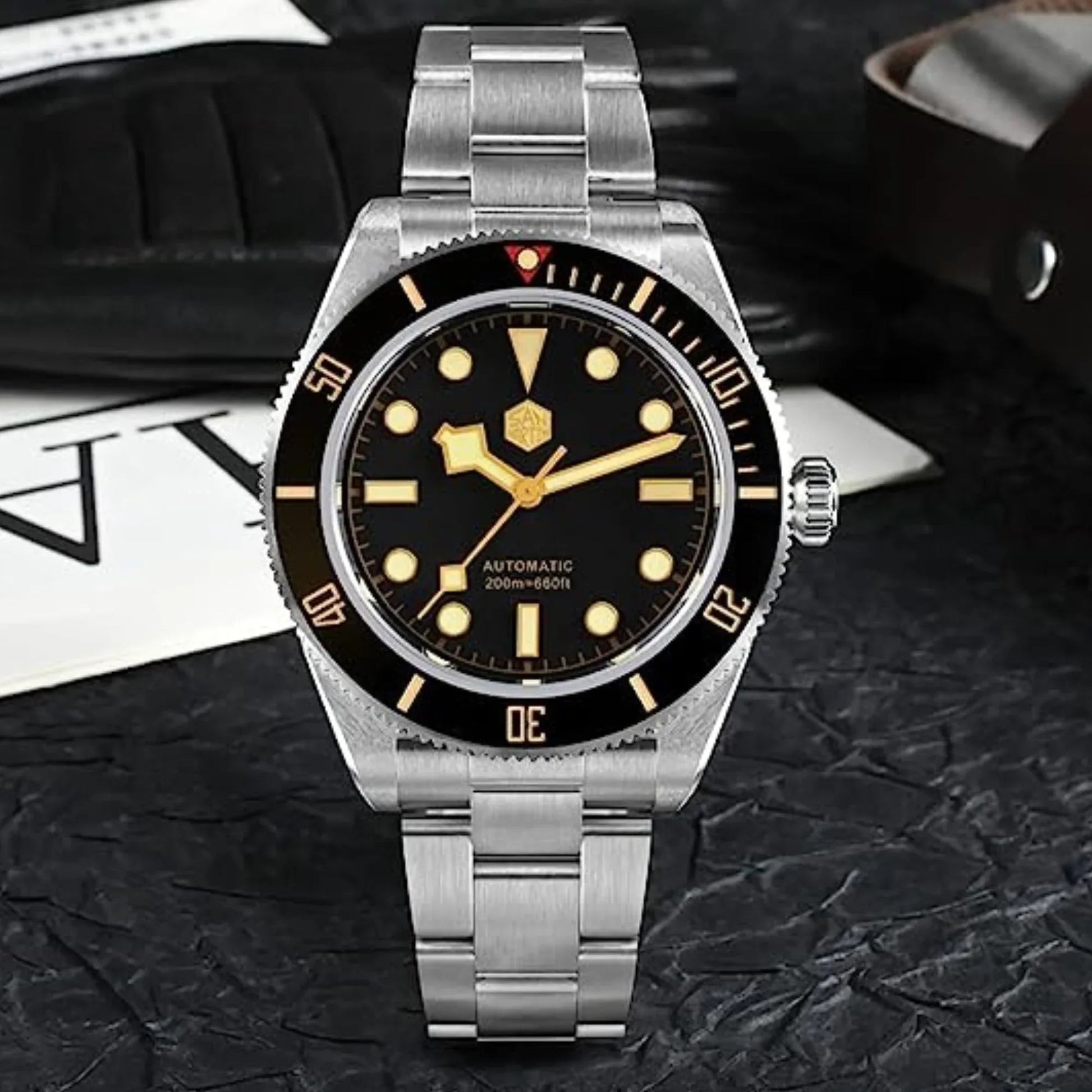 San Martin New BB58 NH35 40mm Diver Watch SN008GB - Black - DREAM WATCHES
