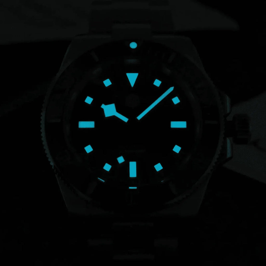 San Martin New Diver Watch Classic Snowflake Hands SN0111G - Black - DREAM WATCHES