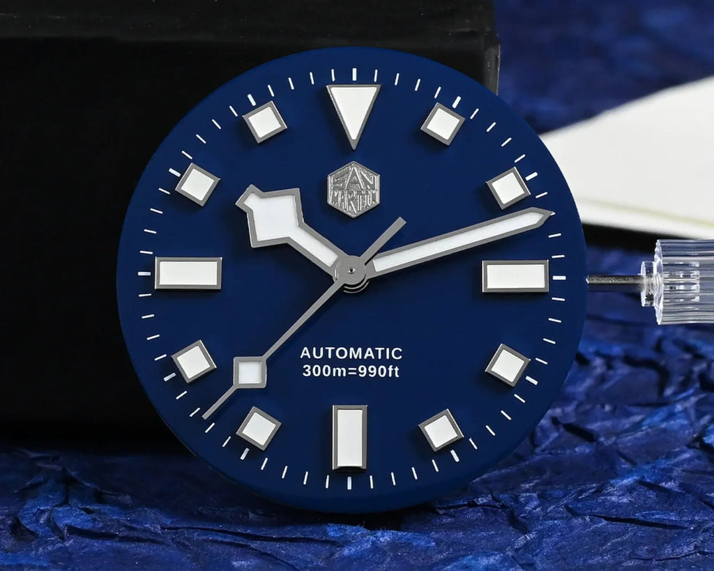 San Martin New Diver Watch Classic Snowflake Hands SN0111G - Blue - DREAM WATCHES