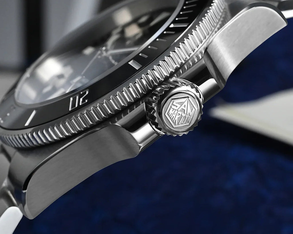 San Martin New Diver Watch Classic Snowflake Hands SN0111G - Blue - DREAM WATCHES