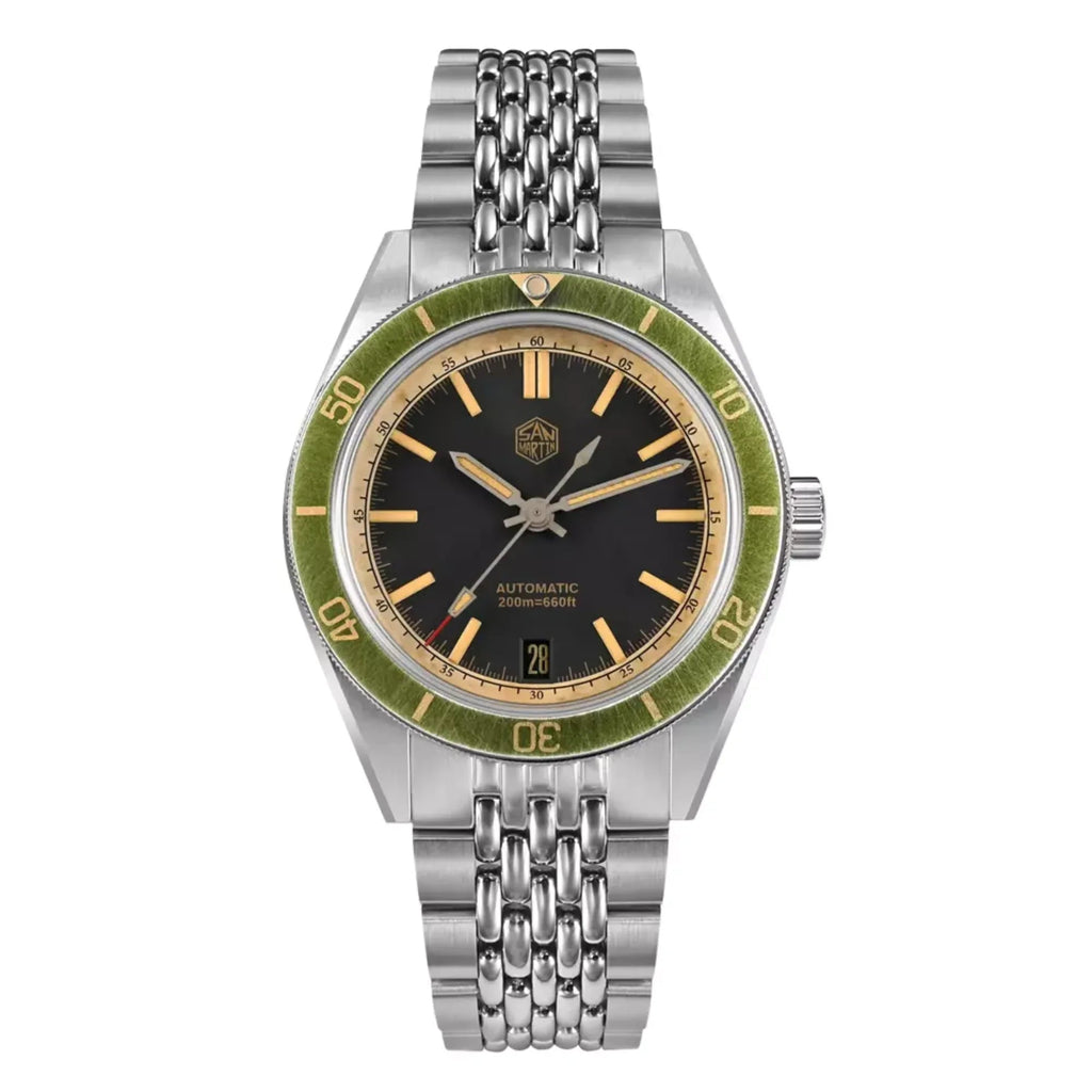 San Martin New Original Design 39.5mm Men Sports Watch NH35 Automatic Mechanical Waterproof 100m Aging Effect SN0116-B2 - DREAM WATCHES