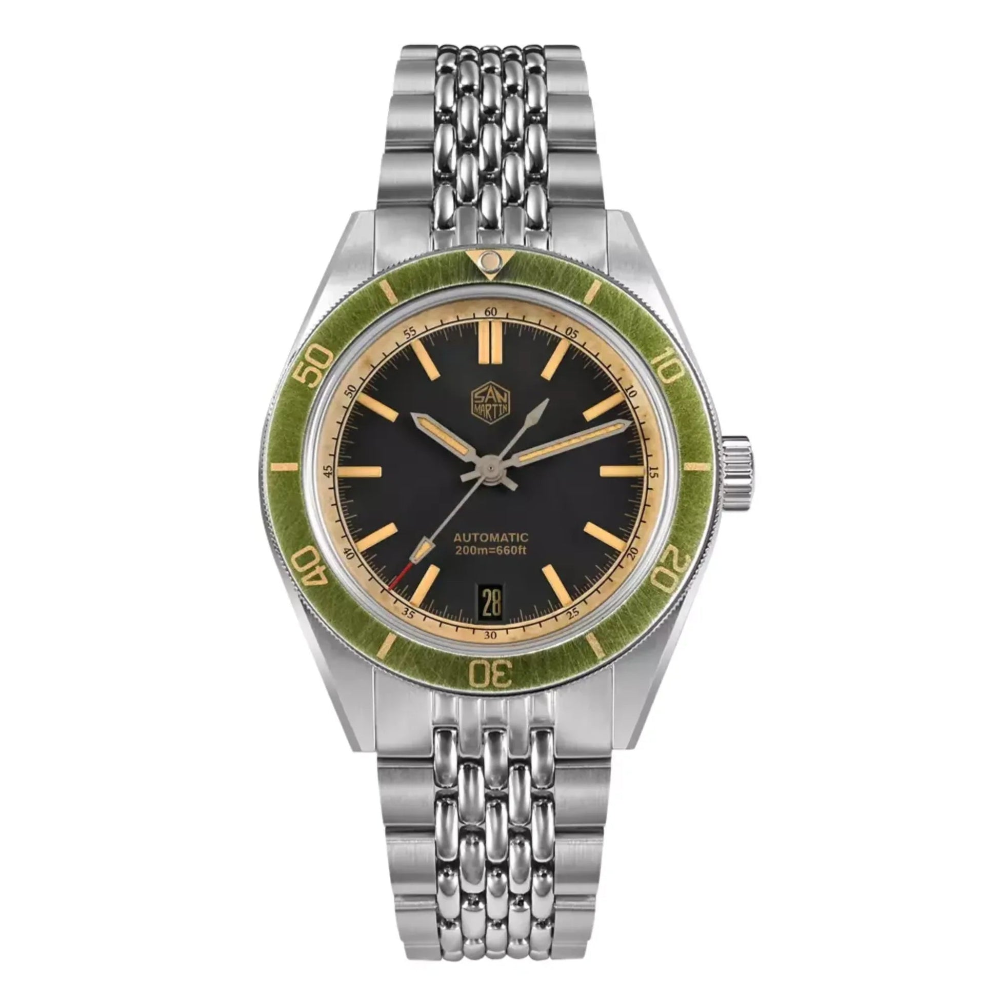 San Martin New Original Design 39.5mm Men Sports Watch NH35 Automatic Mechanical Waterproof 100m Aging Effect SN0116-B2 - DREAM WATCHES