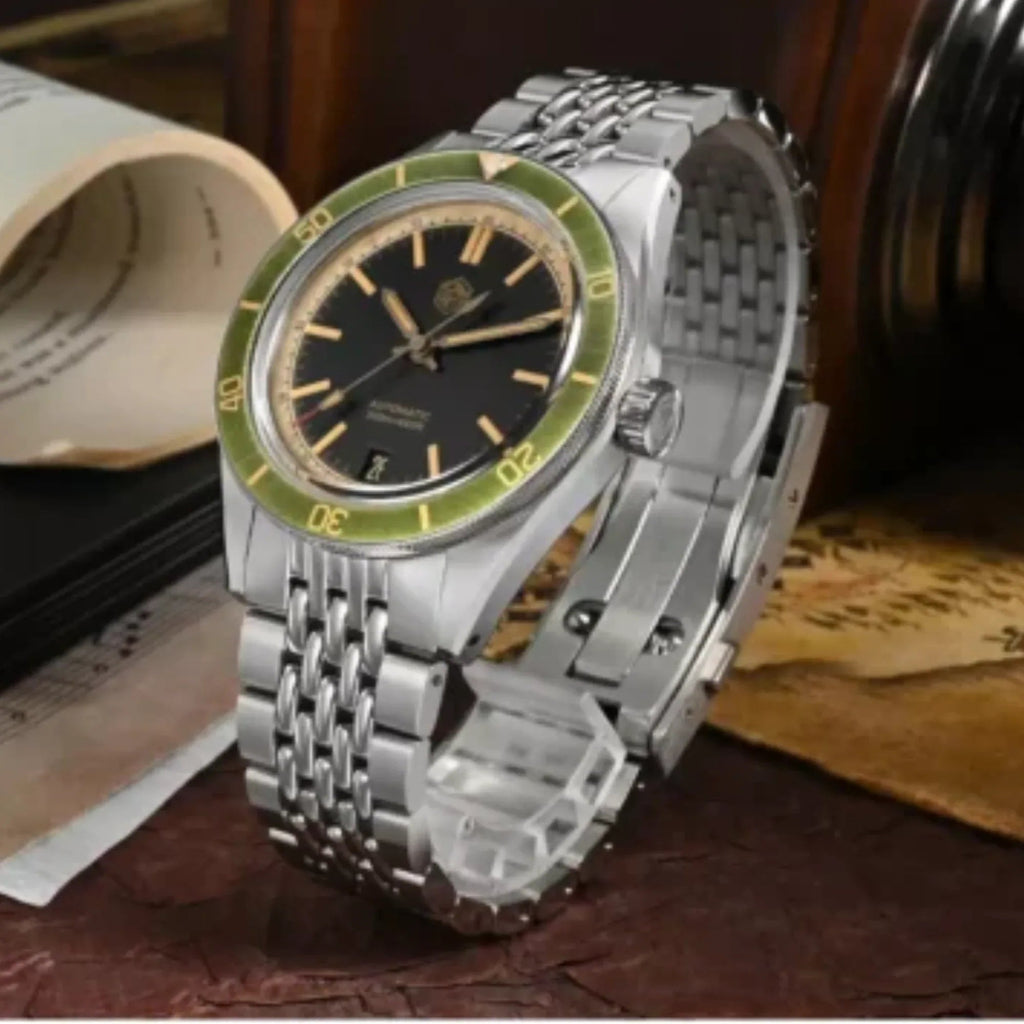 San Martin New Original Design 39.5mm Men Sports Watch NH35 Automatic Mechanical Waterproof 100m Aging Effect SN0116-B2 - DREAM WATCHES