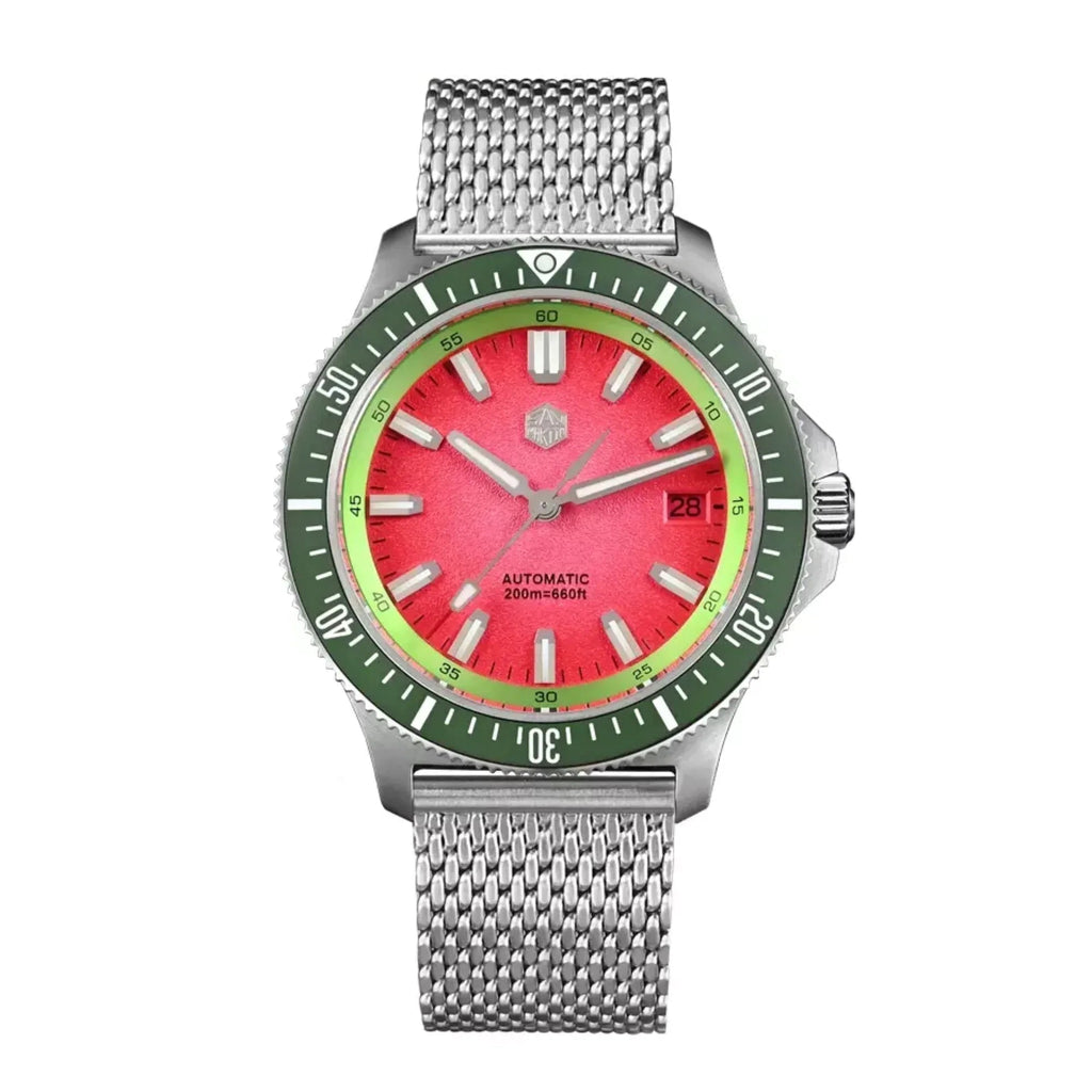 San Martin New Original Design Fashion 40mm Men Sports Watch NH35 Automatic Mechanical Waterproof 200m Gradient Red Dial SN0118-G1 - DREAM WATCHES