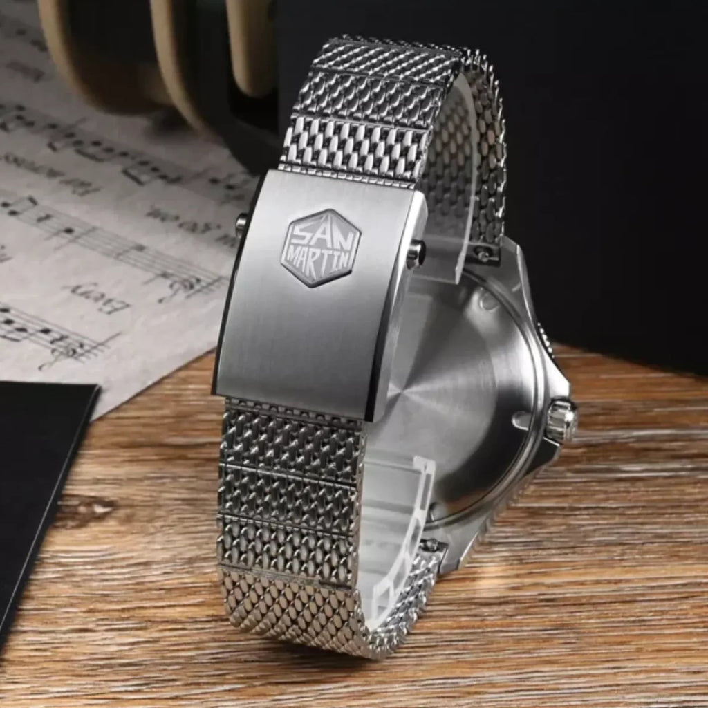 San Martin New Original Design Fashion 40mm Men Sports Watch NH35 Automatic Mechanical Waterproof 200m Gradient Red Dial SN0118-G1 - DREAM WATCHES
