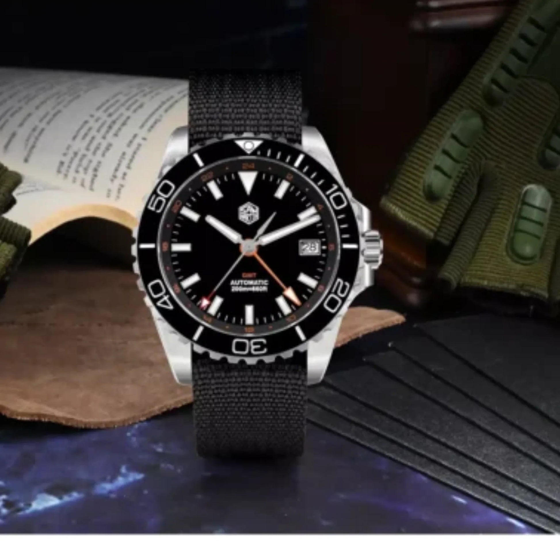 San Martin New San Martin New 39mm Diver GMT Watch Enamel Dial NH34 Stainless Steel Luxury Men Watch Automatic Mechanical Sapphire Luminous SN0136-G-GMT - DREAM WATCHES