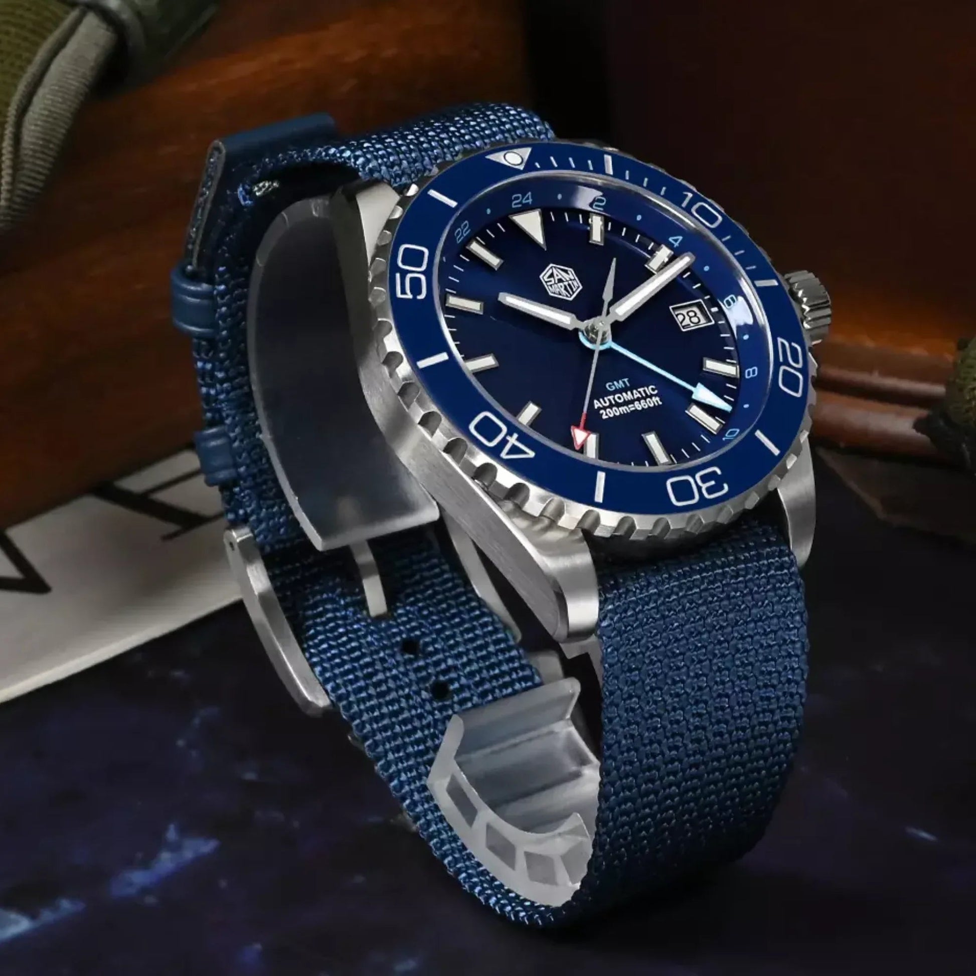 San Martin New San Martin New 39mm Diver GMT Watch Enamel Dial NH34 Stainless Steel Luxury Men Watch Automatic Mechanical Sapphire Luminous SN0136-G-GMT - DREAM WATCHES