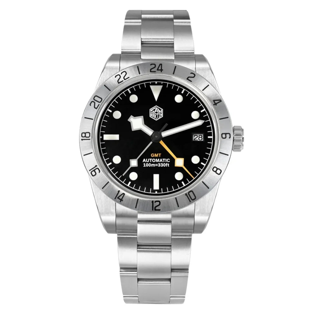 San Martin NH34 39mm BB GMT Watch SN0054GB - Black Dial - DREAM WATCHES