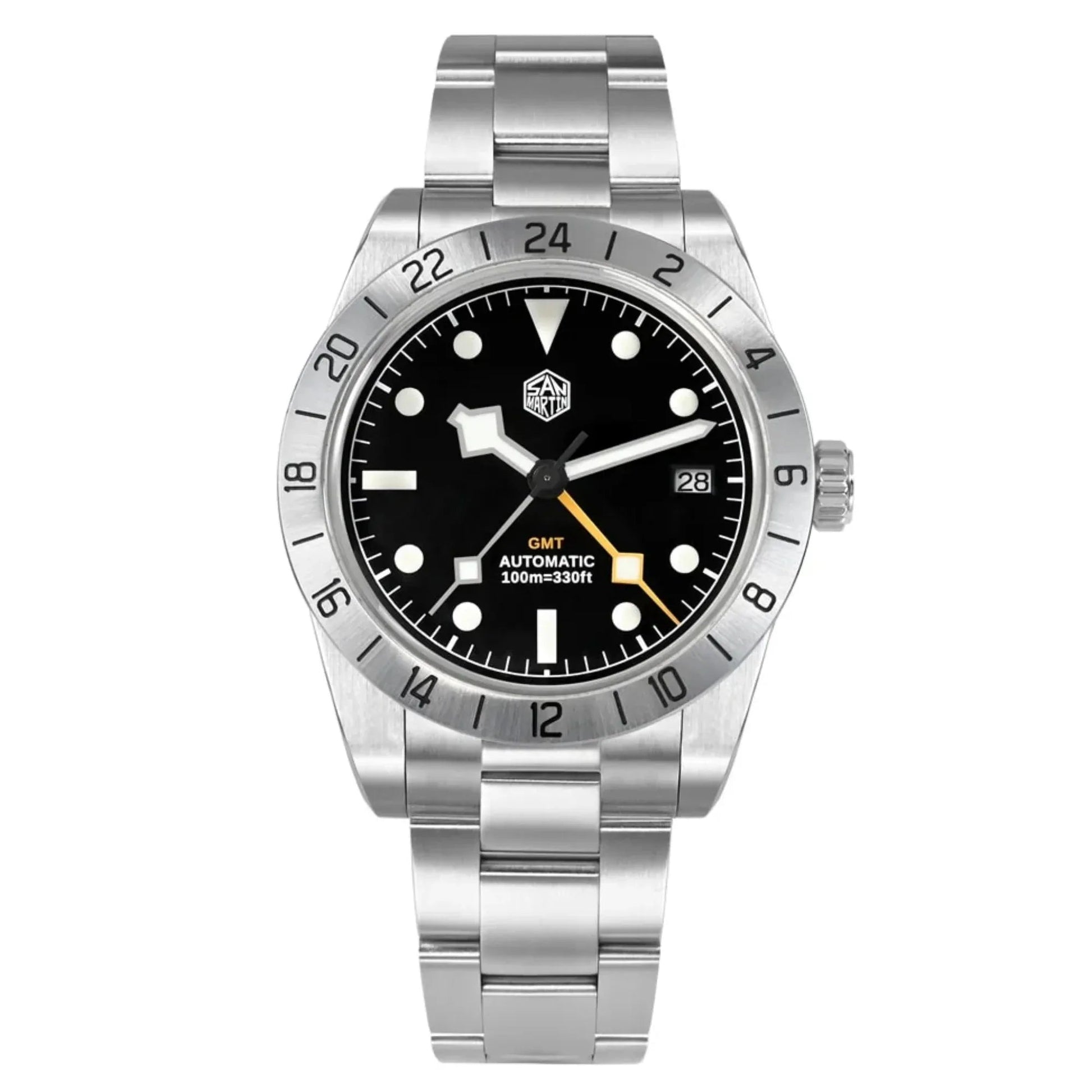 San Martin NH34 39mm BB GMT Watch SN0054GB - Black Dial - DREAM WATCHES