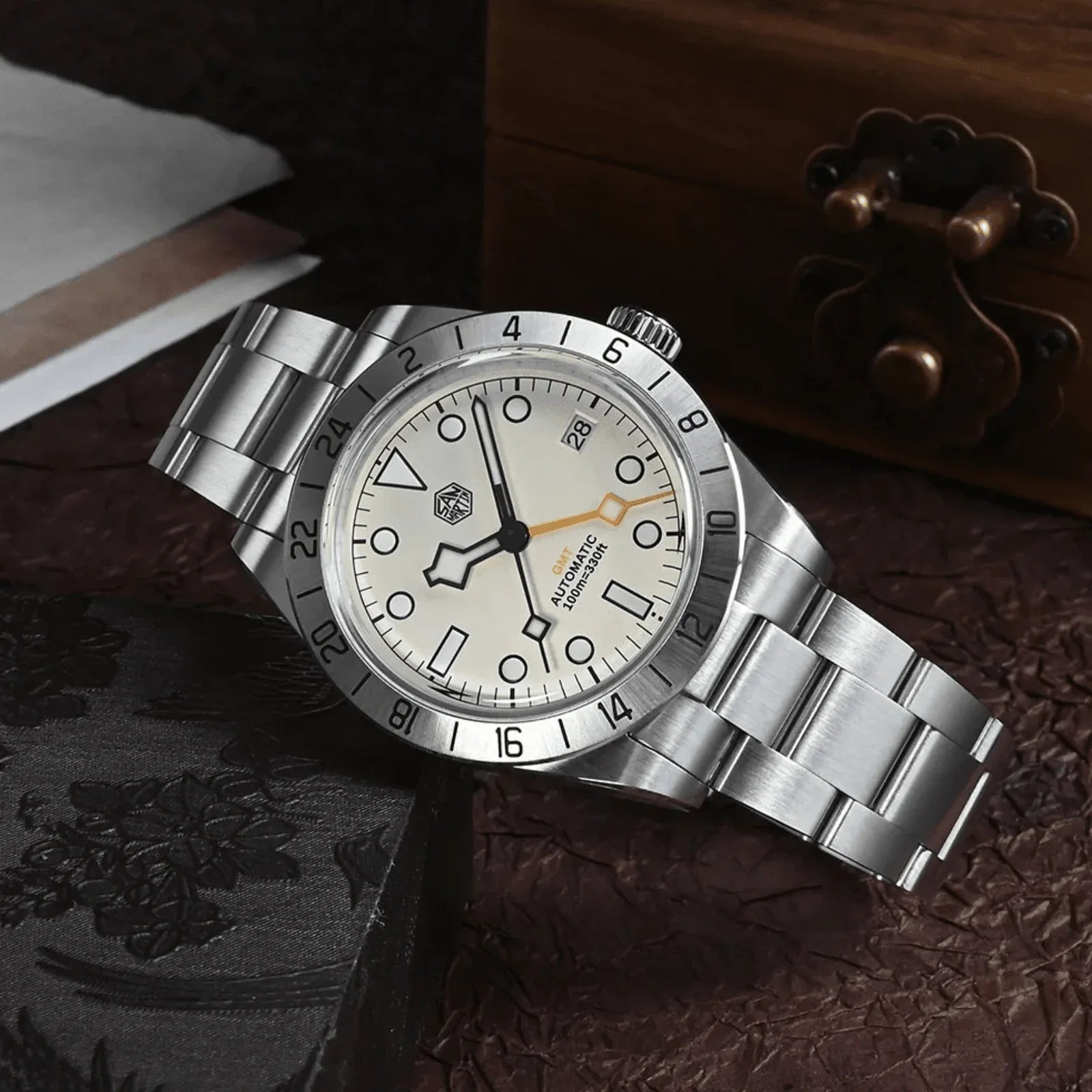 San Martin NH34 39mm BB GMT Watch SN0054GB - White Dial - DREAM WATCHES