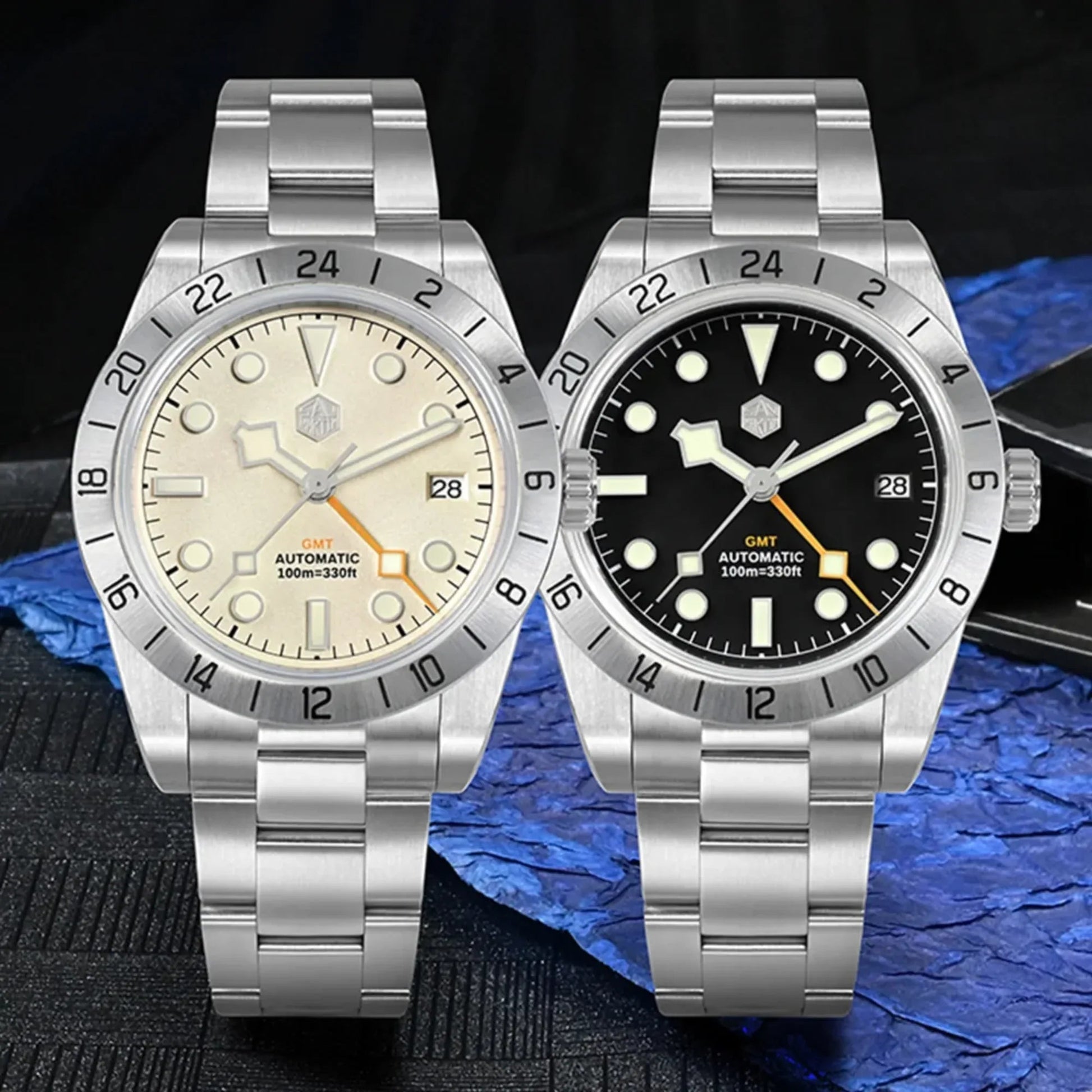 San Martin NH34 39mm BB GMT Watch SN054C - Black - DREAM WATCHES