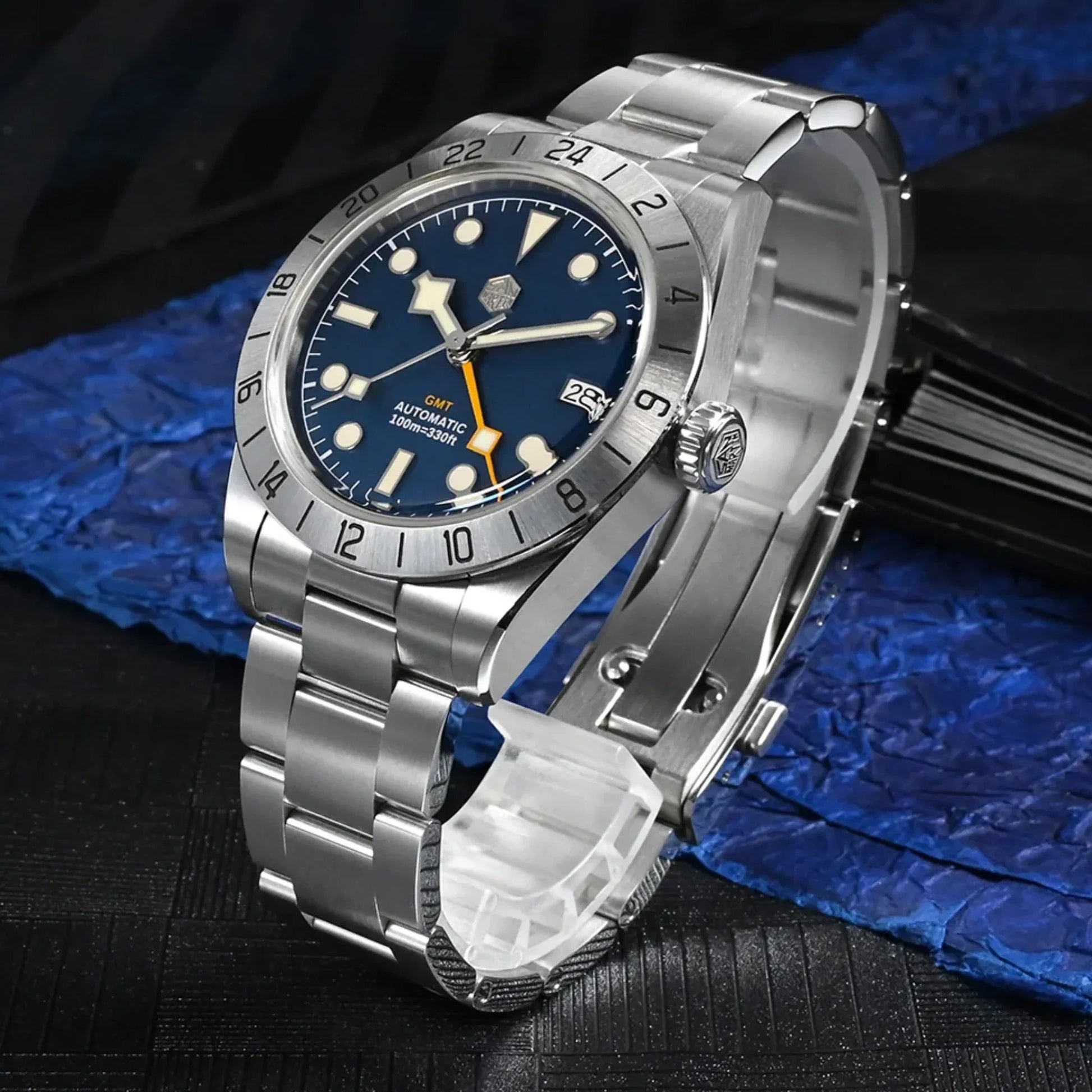 San Martin NH34 39mm BB GMT Watch SN054C - Blue - DREAM WATCHES
