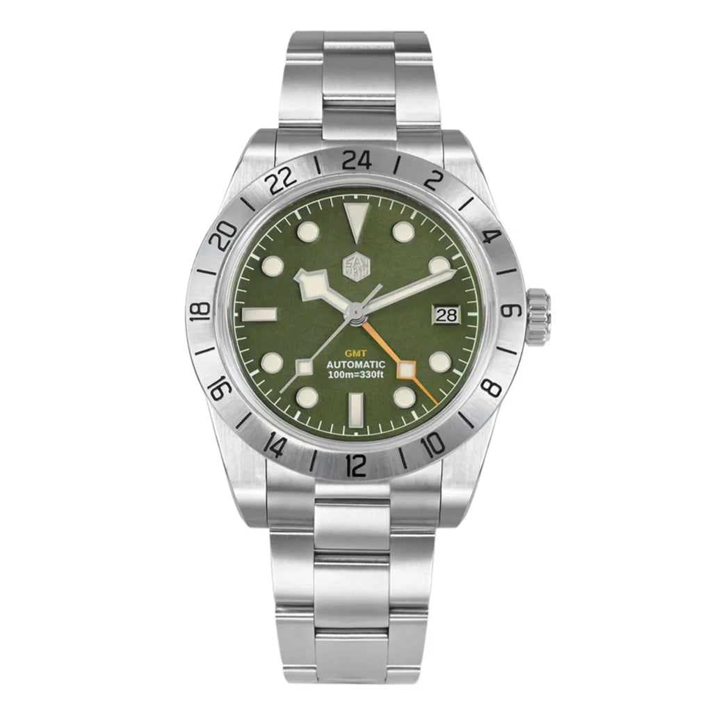 San Martin NH34 39mm BB GMT Watch SN054C - Green - DREAM WATCHES
