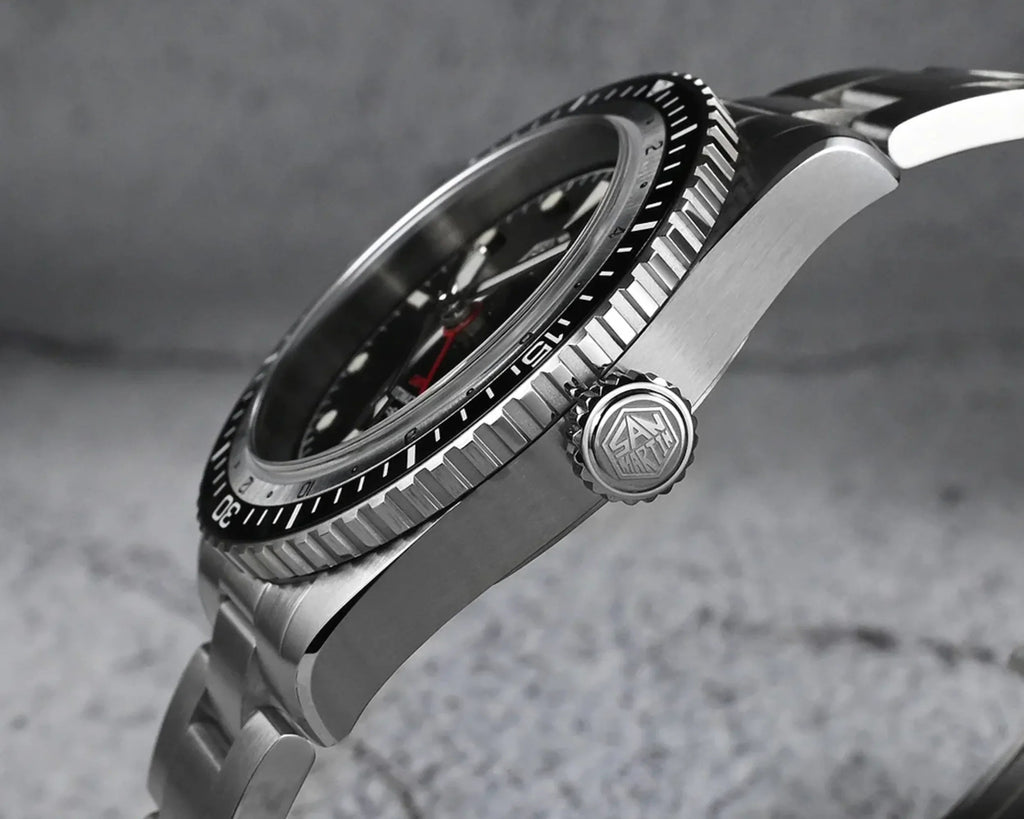 San Martin NH34 GMT Bidirectional Bezel Light Date SN0112G - Black Bezel - DREAM WATCHES