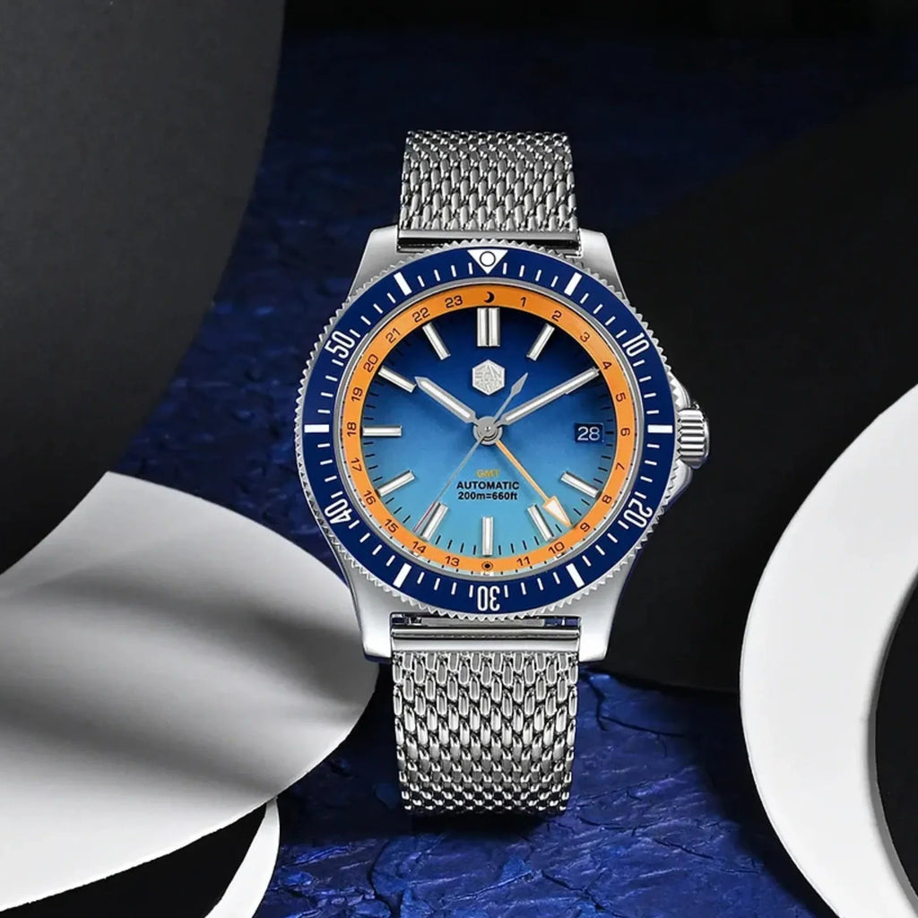 San Martin Original Design Sports Watch SN0119G - Blue Dial - DREAM WATCHES
