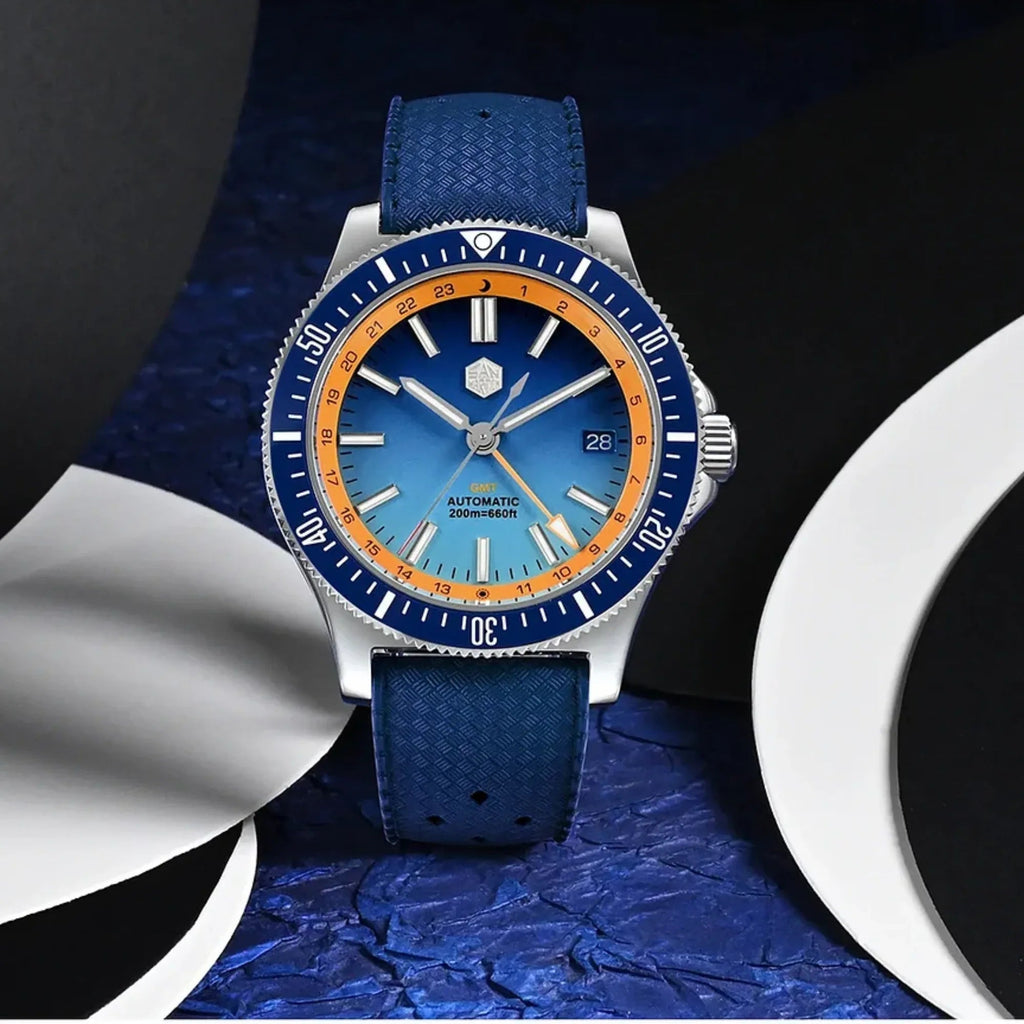 San Martin Original Design Sports Watch SN0119G - Blue Dial - DREAM WATCHES