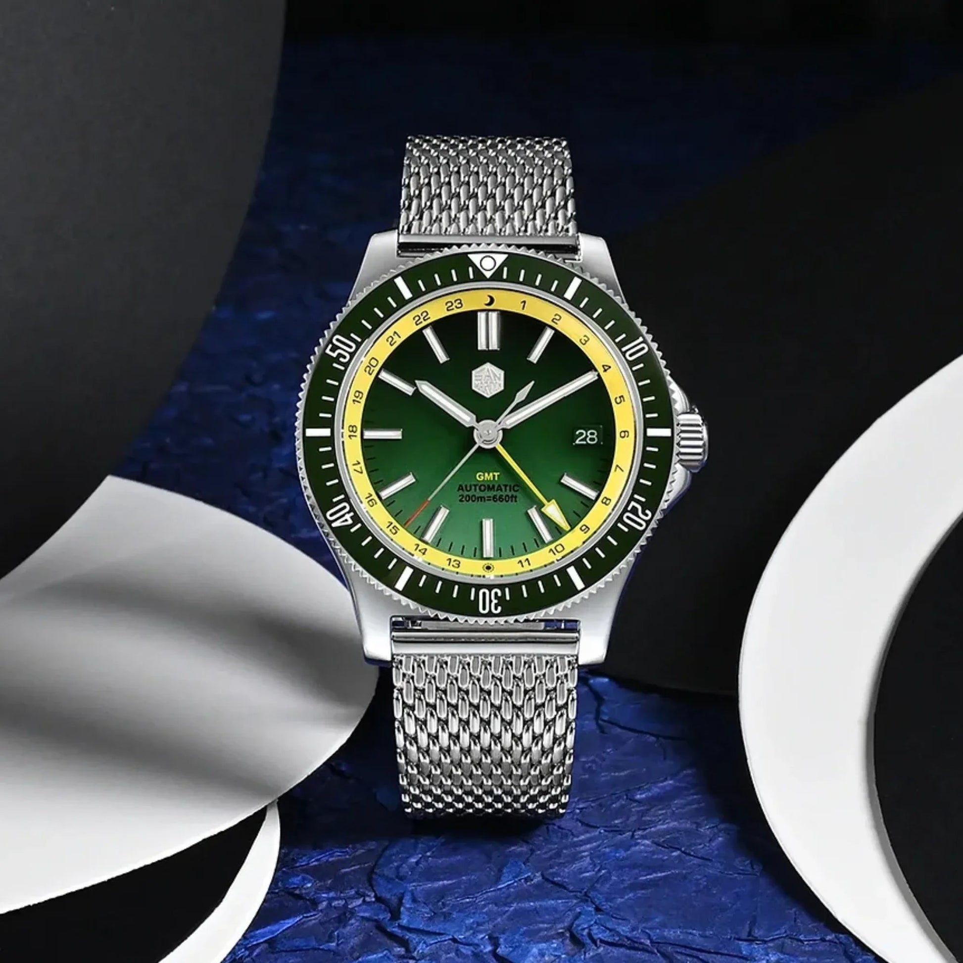 San Martin Original Design Sports Watch SN0119G - Green Dial - DREAM WATCHES
